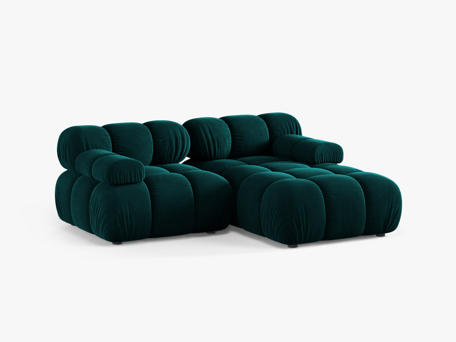 Micadoni Modulares Ecksofa Bellis 3-Sitzer Rechts Samt Venus Dunkel Petrol