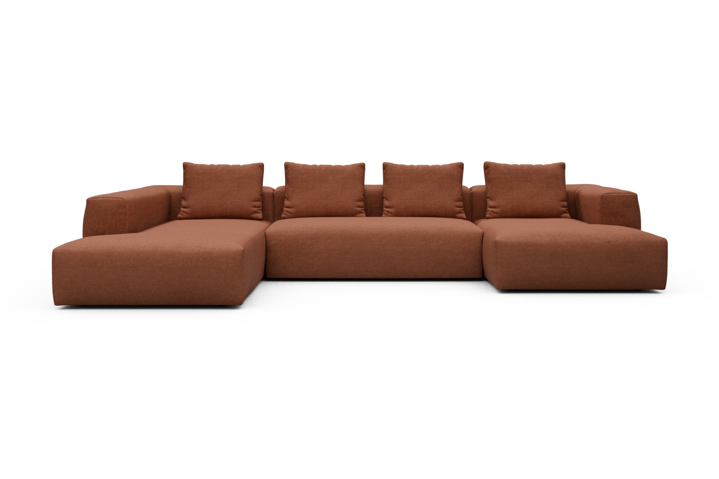 Skandi Home Wohnlandschaft Fred Relax-Ecke links mit 2-Sitzer und Chaiselongue rechts Weda-Rust moebelfaktor