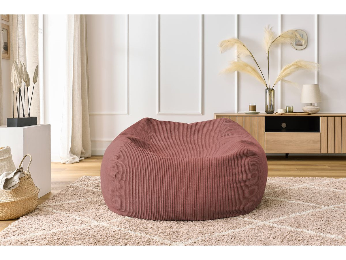 Bobochic Voltaire Pouf 120 × 70 cm Cordsamt Rosa