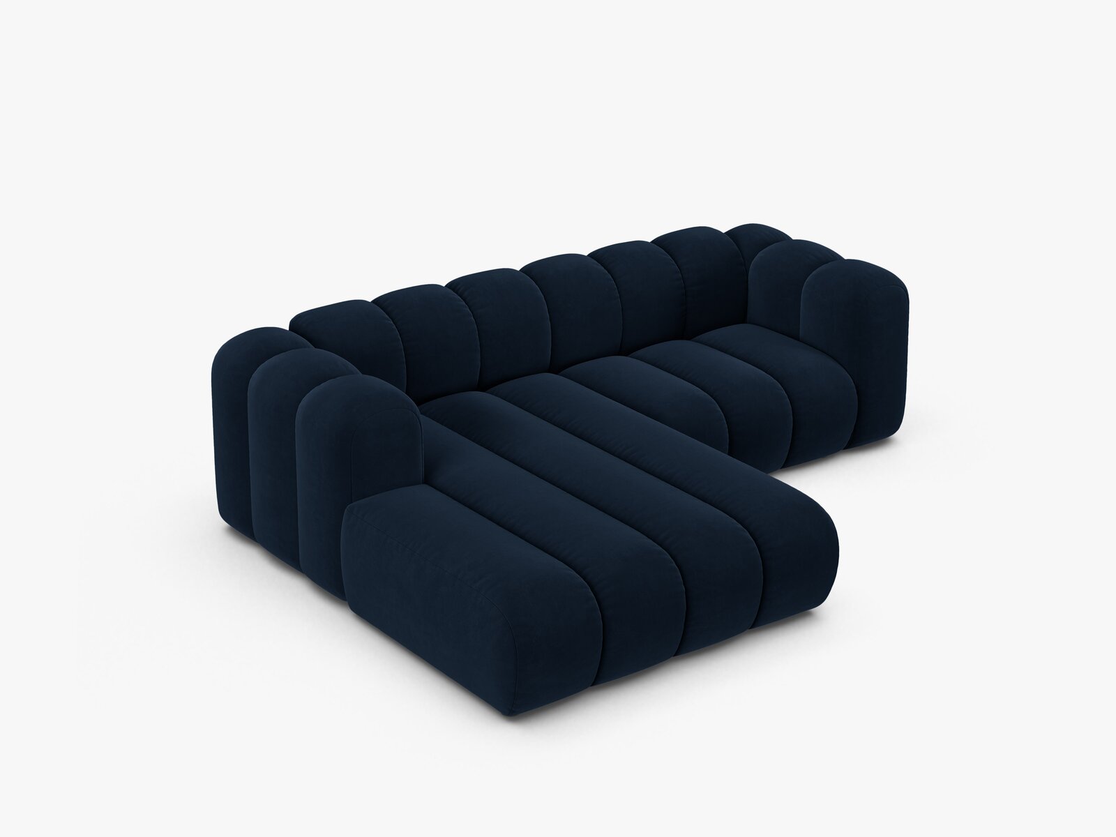Micadoni Modulares Ecksofa Lupine 3-Sitzer Links Samt Salvador Königsblau
