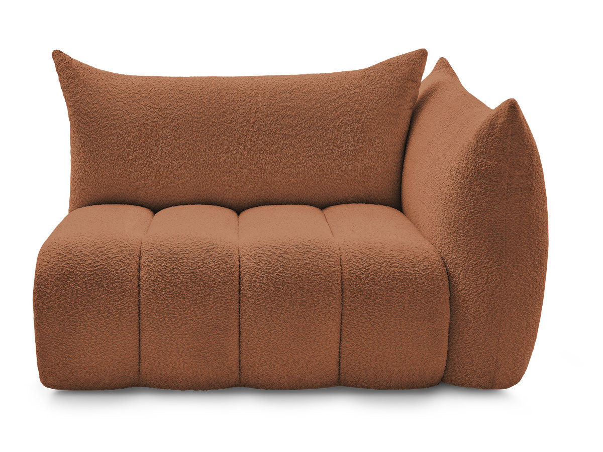 Bobochic Azra Sofamodul 2-Sitzer 143 × 112 cm Bouclé-Stoff Orange Ecke rechts