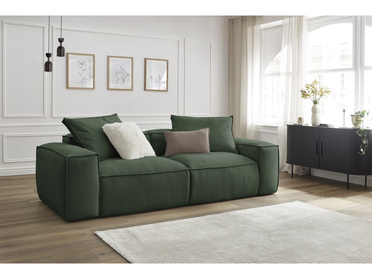 Bobochic Boheme Sofa 3-Sitzer Melange-Stoff Grün