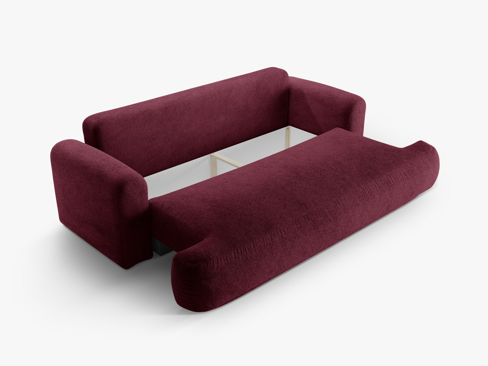 Micadoni Ella Sofa Mit Bettfunktion Und Stauraum Strukturierter Stoff Sorella Burgundfarben