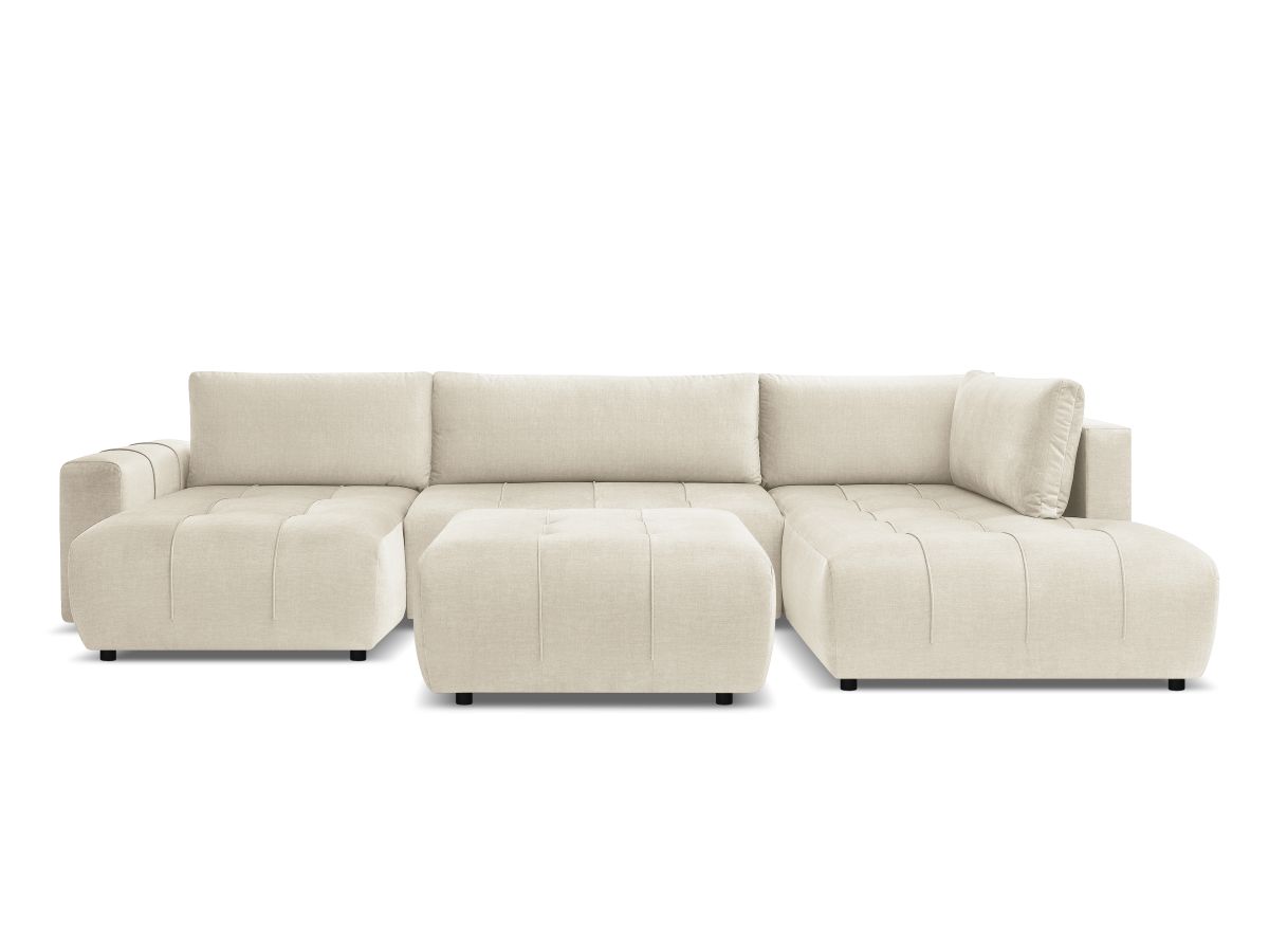 Bobochic Arsene Wohnlandschaft mit Pouf Samt Beige Ecke links