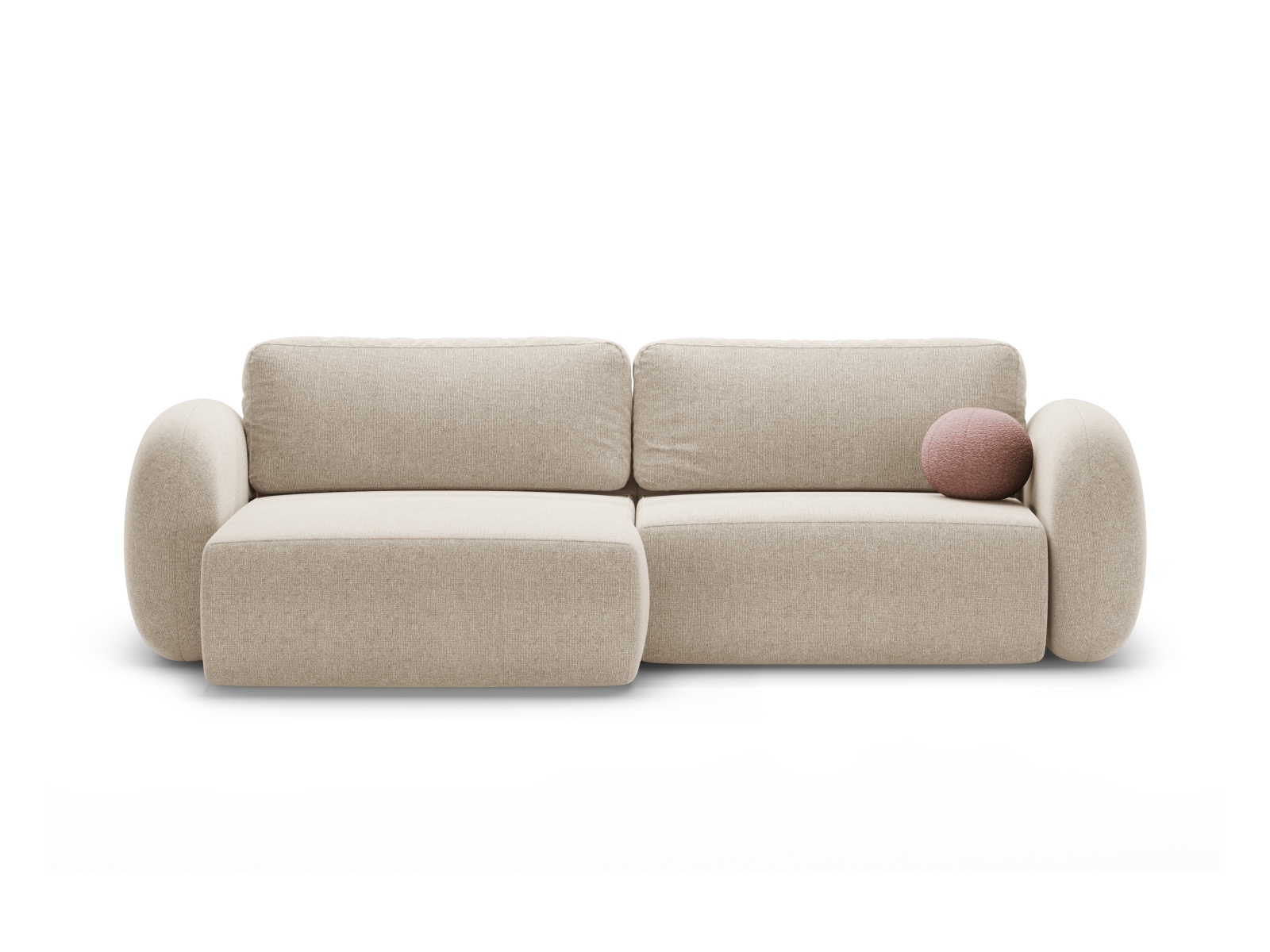 Cosmopolitan Design Wendbares Ecksofa Tonale 4-Sitzer mit Schlaffunktion und Bettkasten Chenille Eden Dunkelbeige
