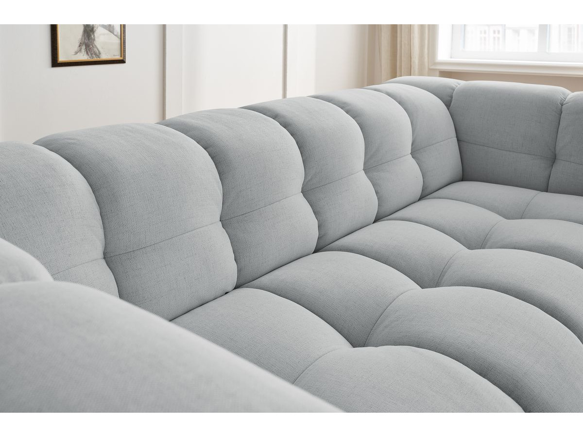 Bobochic Cloud Sofa 4-Sitzer mit Pouf Stoff Hellgrau