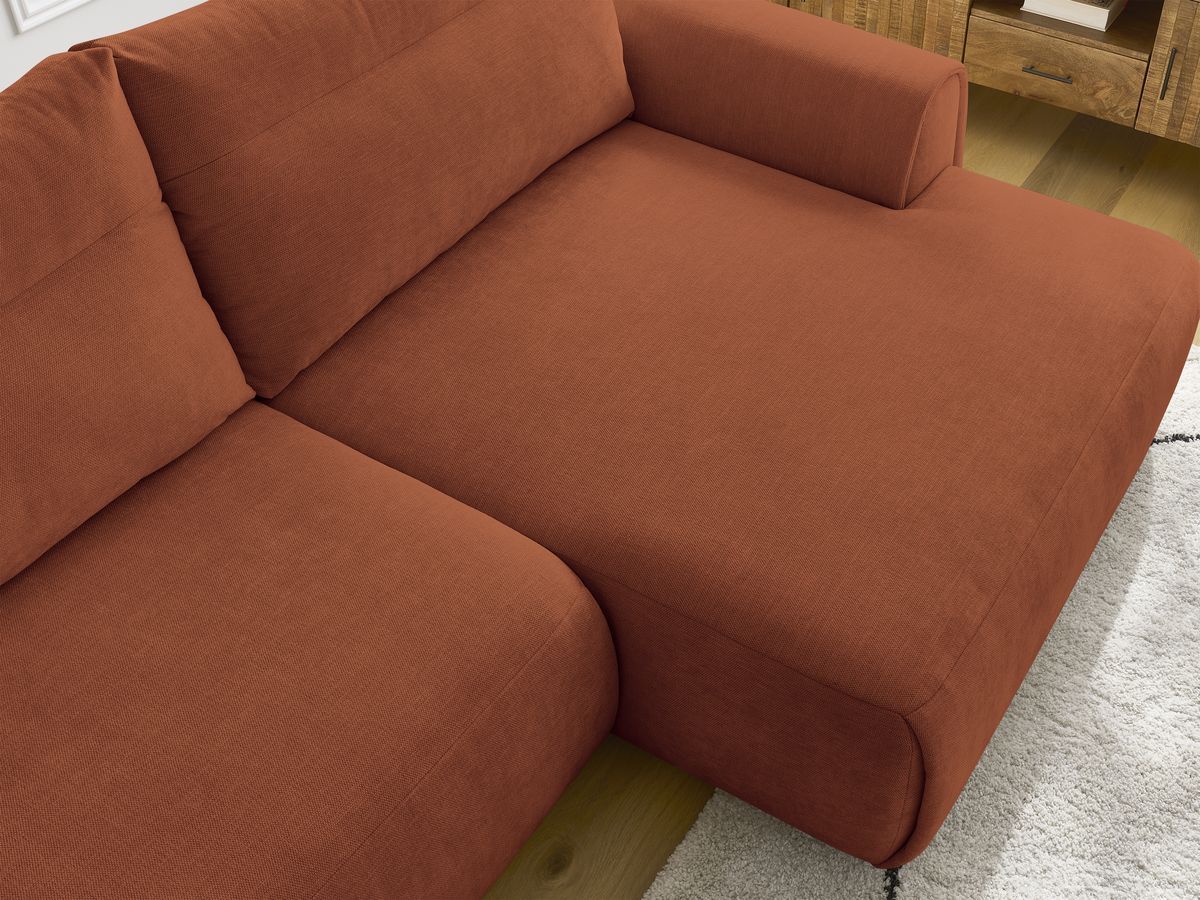 Bobochic Aden Ecksofa 386 × 152 cm Stoff Orange Ecke rechts