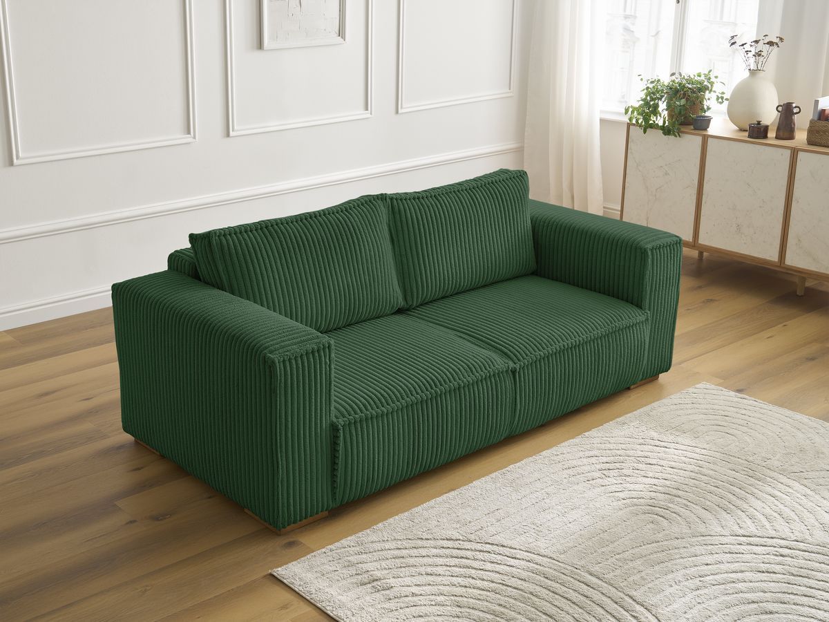 Bobochic Chelsea Sofa 2-Sitzer Breitcord weich Grün