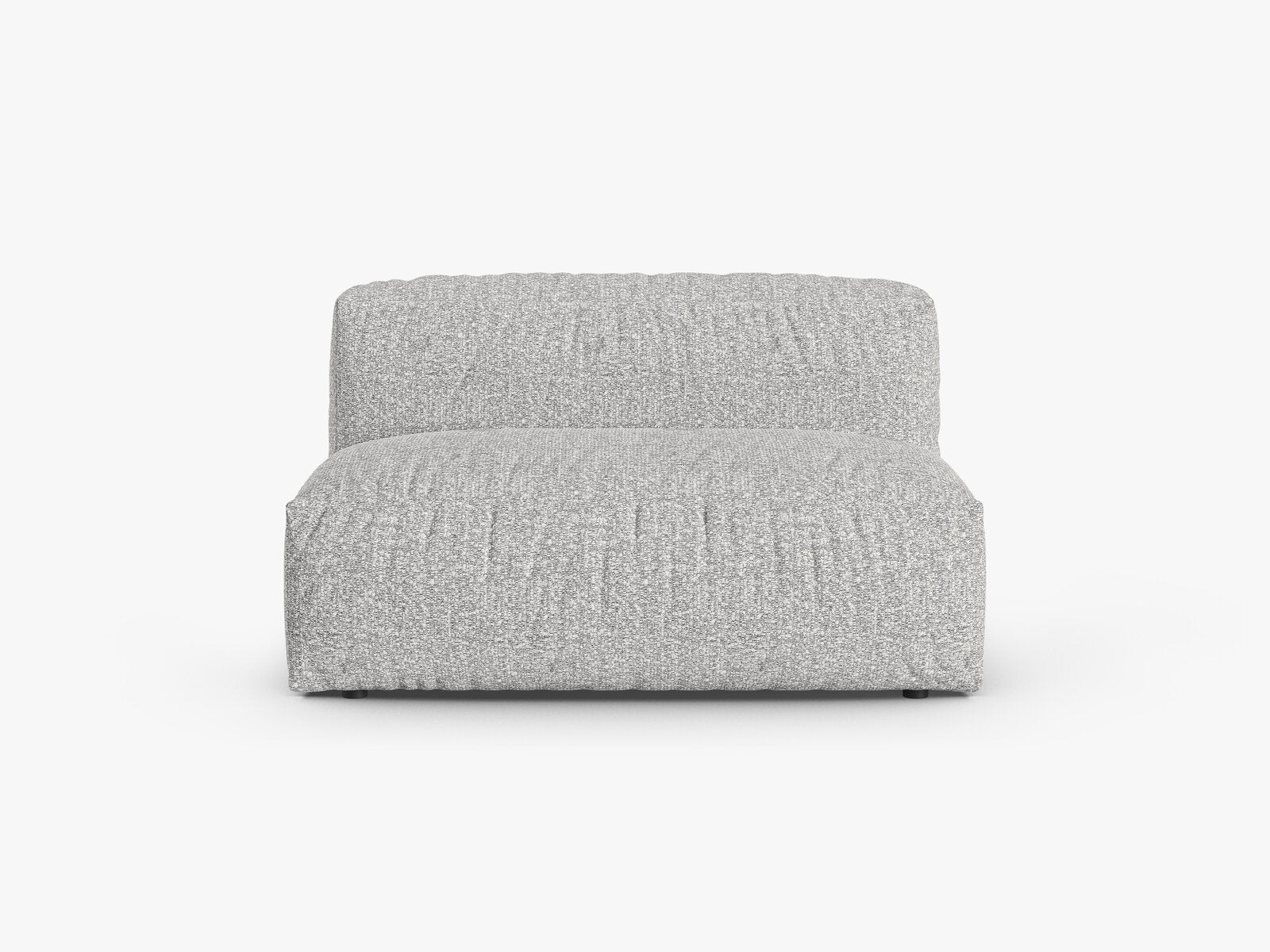 Micadoni Mittelmodul Martina 1-Sitzer Groß 90cm Sitztiefe Boucle Monet Silber