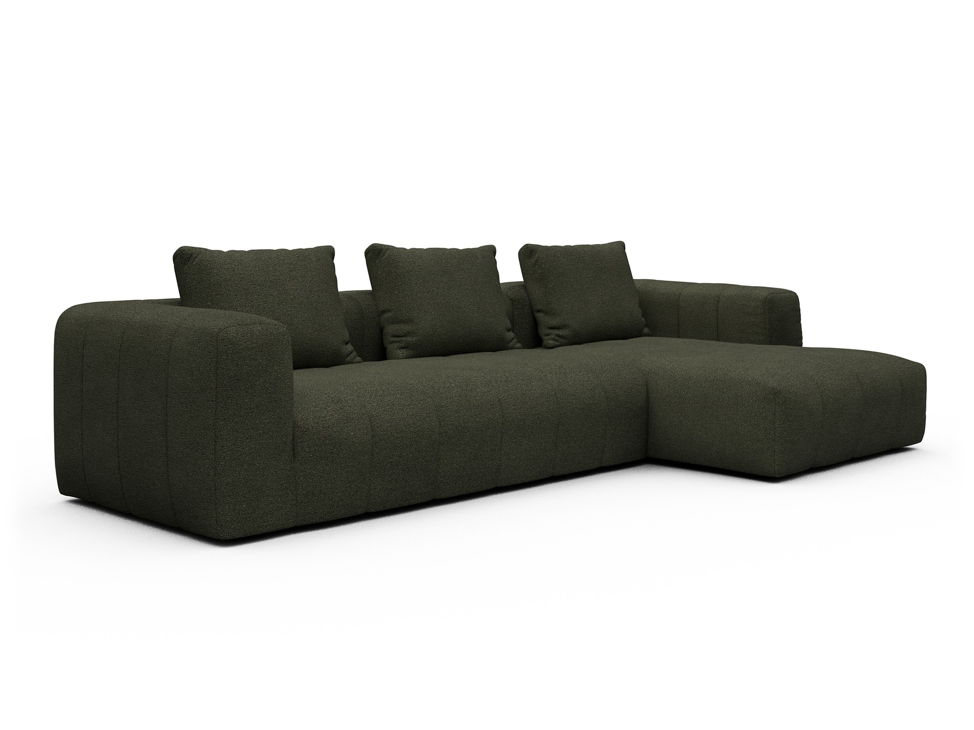 Hugo 2,5-Sitzer Armlehne links mit Chaiselongue Boucle-Forest-Green moebelfaktor