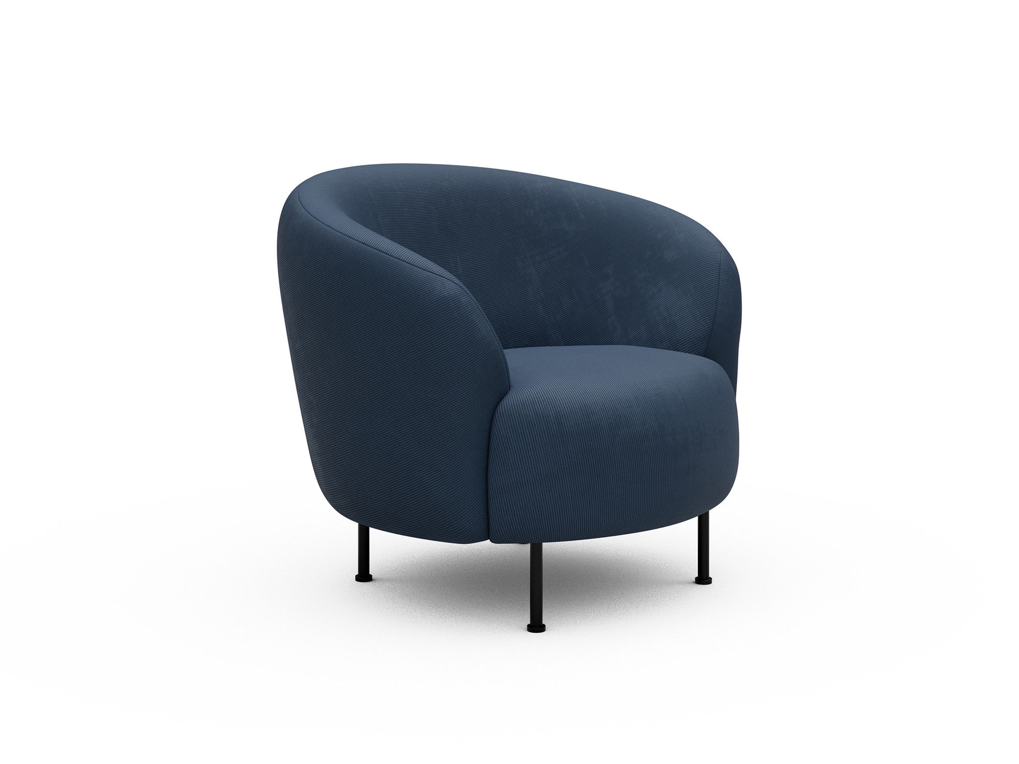 Sessel Ronda Metallbeine Schwarz Kord Cordufine 315-Royal-Blue