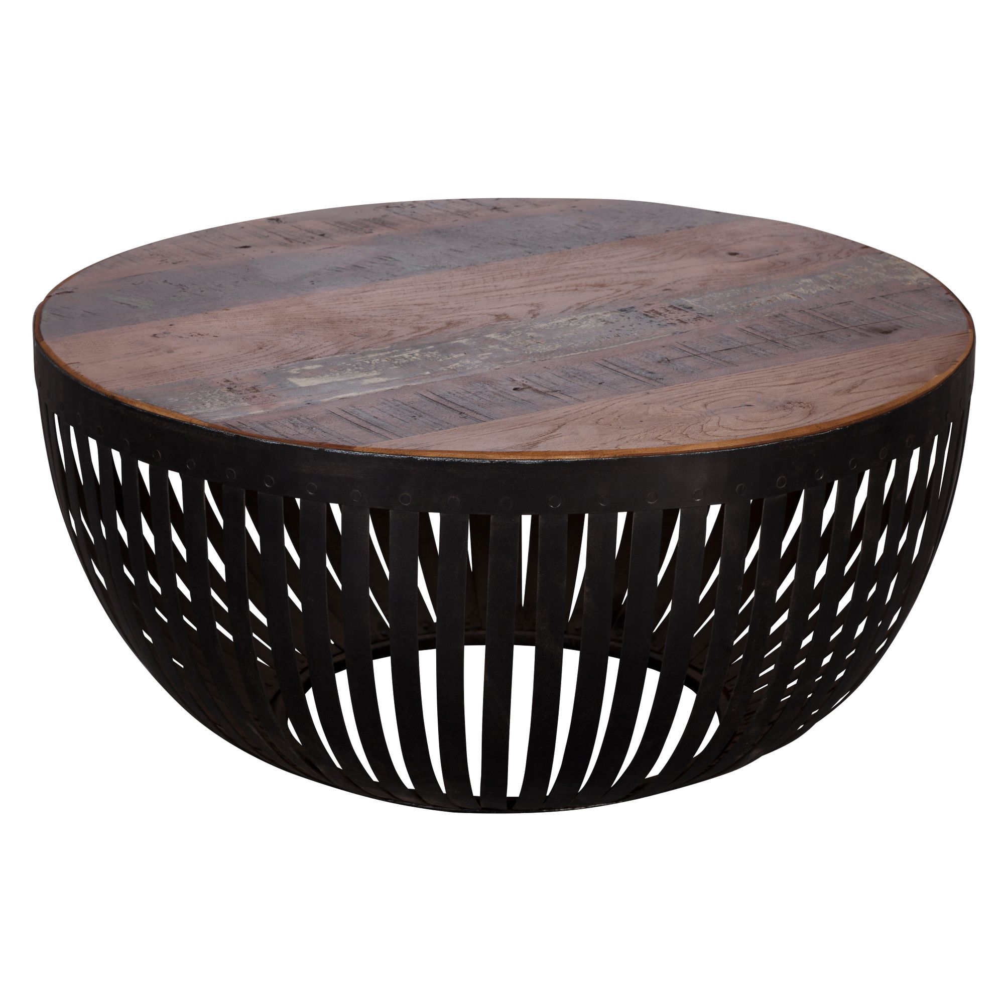 Couchtisch Auning Mango Massivholz Braun Ø 70 cm