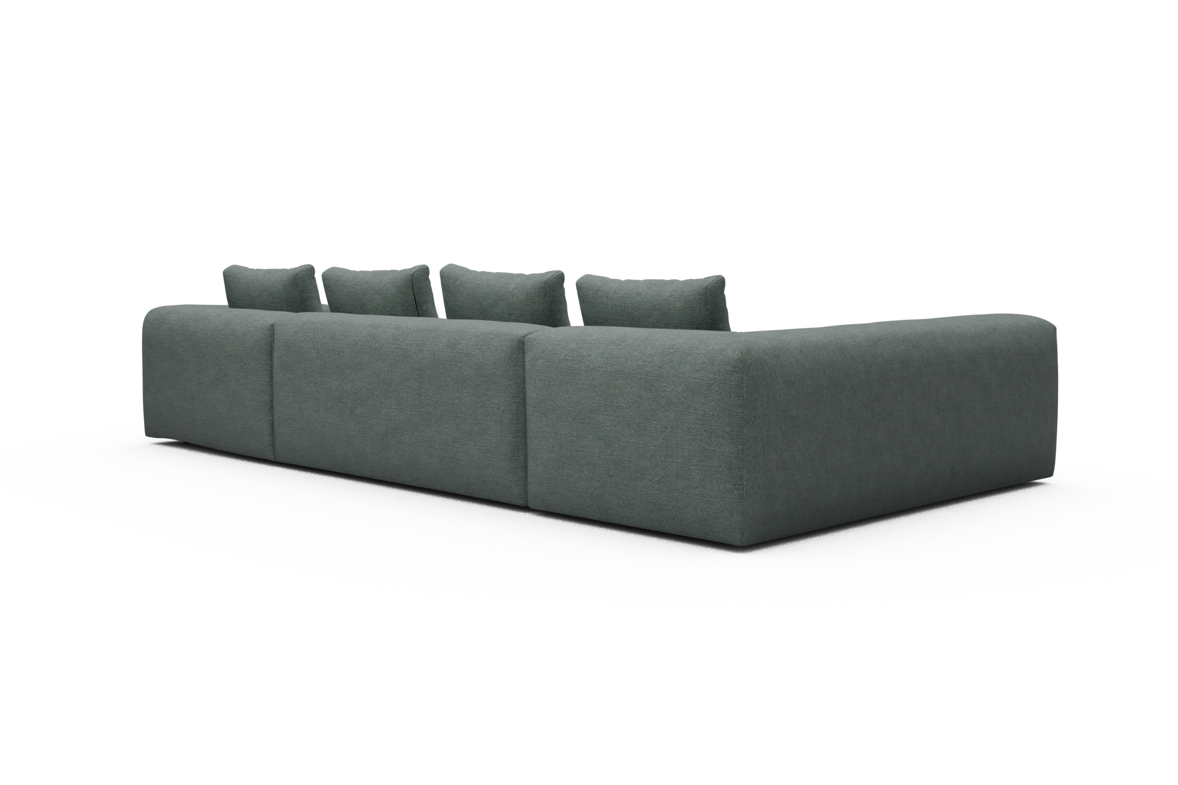 Wohnlandschaft Fred Chaiselongue rechts mit 2-Sitzer und lange Armlehne links Carreno-Ice-Blue