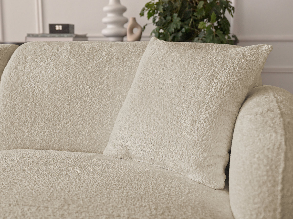 Bobochic Anda Ecksofa 292 × 163 cm Chenille Beige Ecke rechts