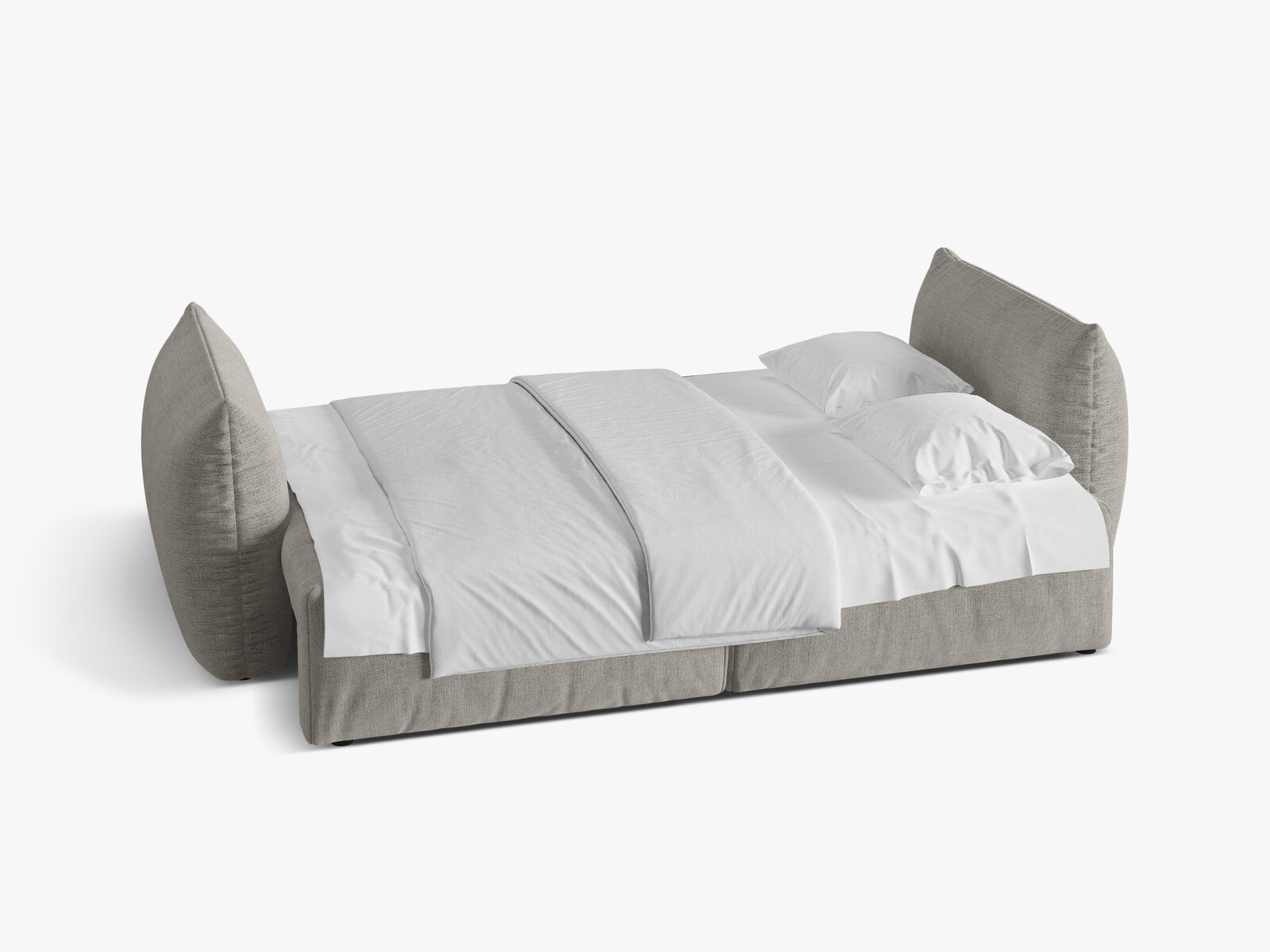 Micadoni Bloom Schlafsofa 3-Sitzer mit Bettkasten Strukturierter Stoff Wind Hellgrau