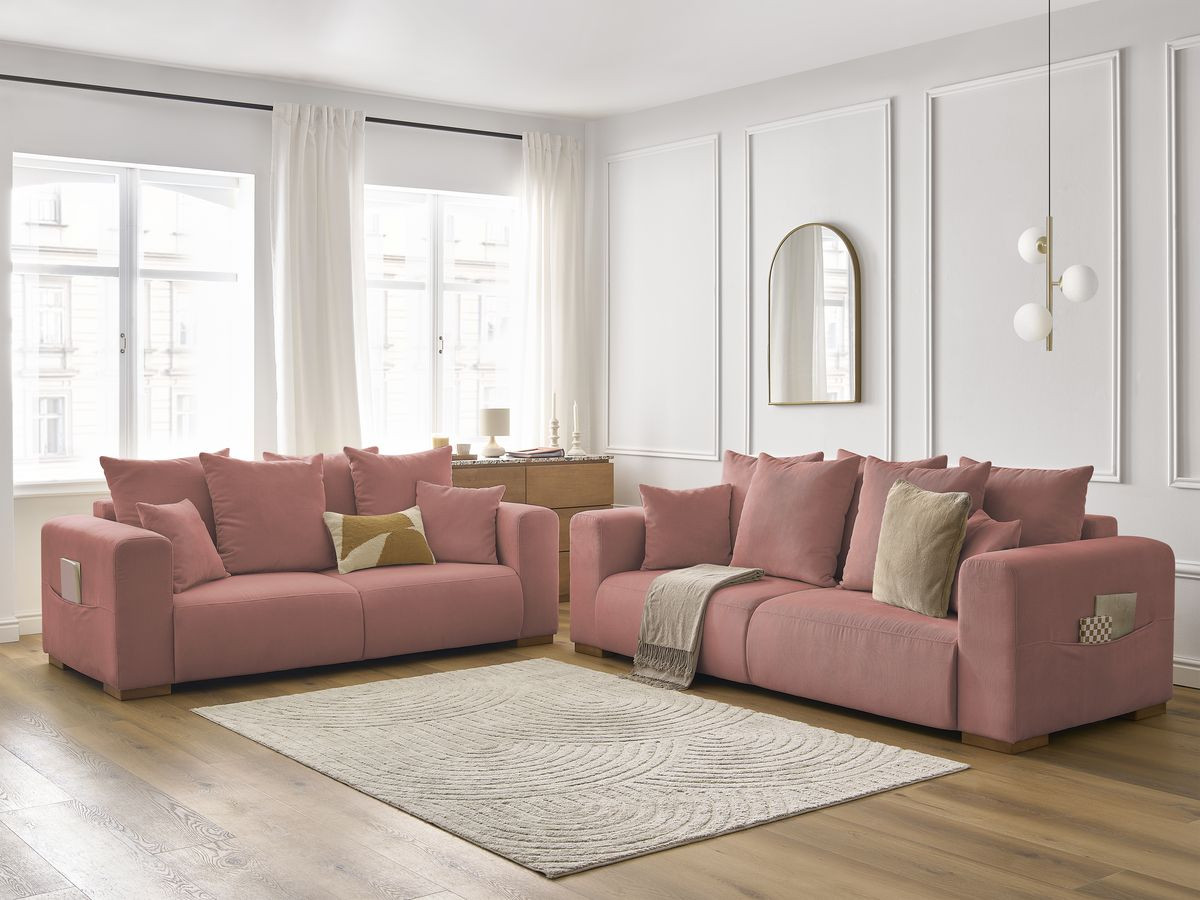 Bobochic Sidonie Sofa 5-Sitzer Cordsamt Rosa