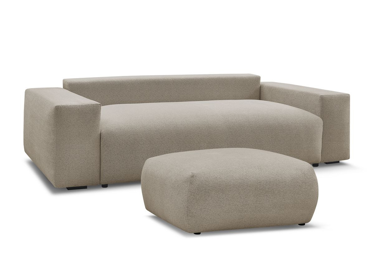 Bobochic Voltaire Sofa 4-Sitzer mit Pouf 280 × 124 cm Melange-Stoff Taupe