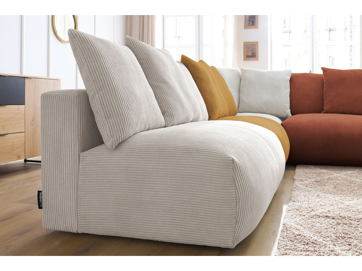 Bobochic Voltaire Ecksofa 322 × 268 cm Cordsamt Mehrfarbig Ecke rechts