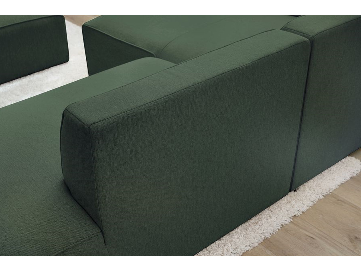 Bobochic Megeve Ecksofa Melange-Stoff Grün Ecke links