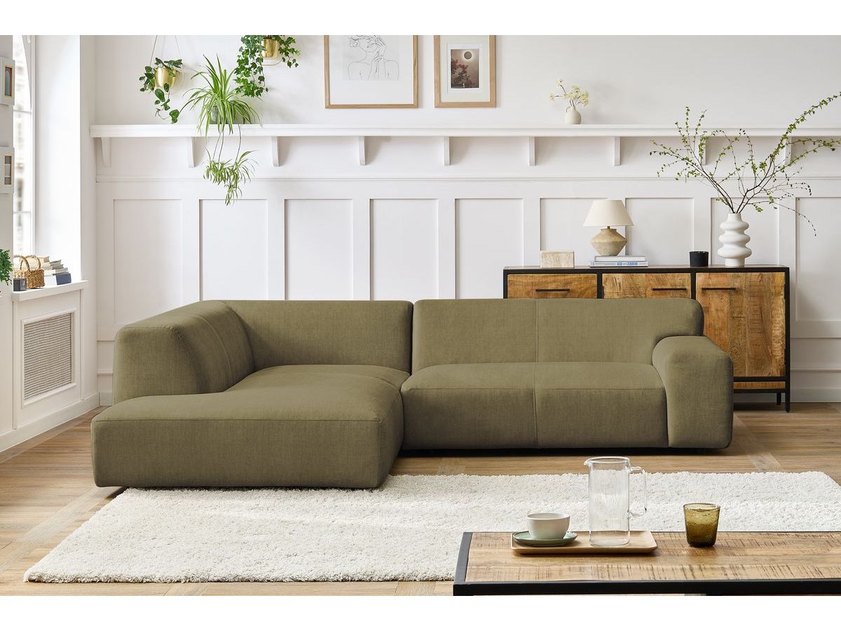 Bobochic Lavena Ecksofa 272 × 220 cm Samt Grün Ecke links