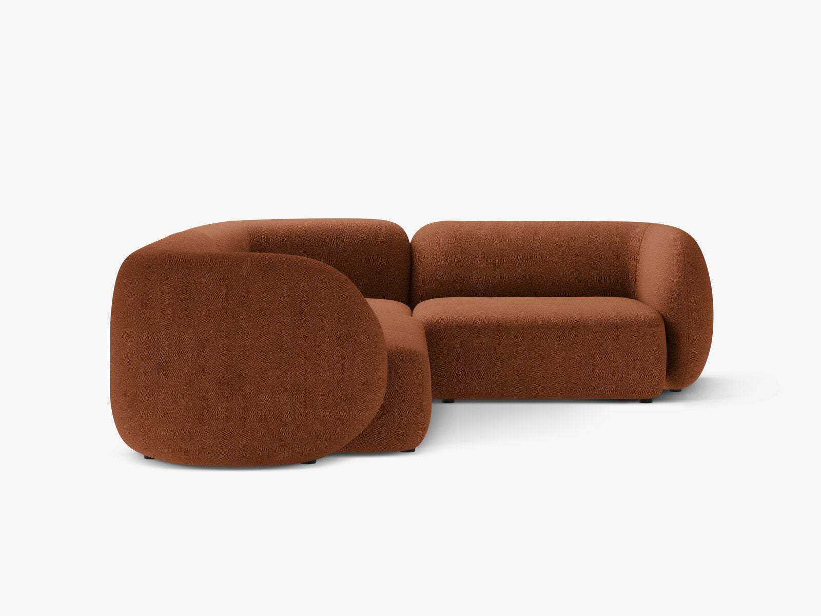 Micadoni Ecksofa Kate 4-Sitzer Rechts Boucle Terrakotta