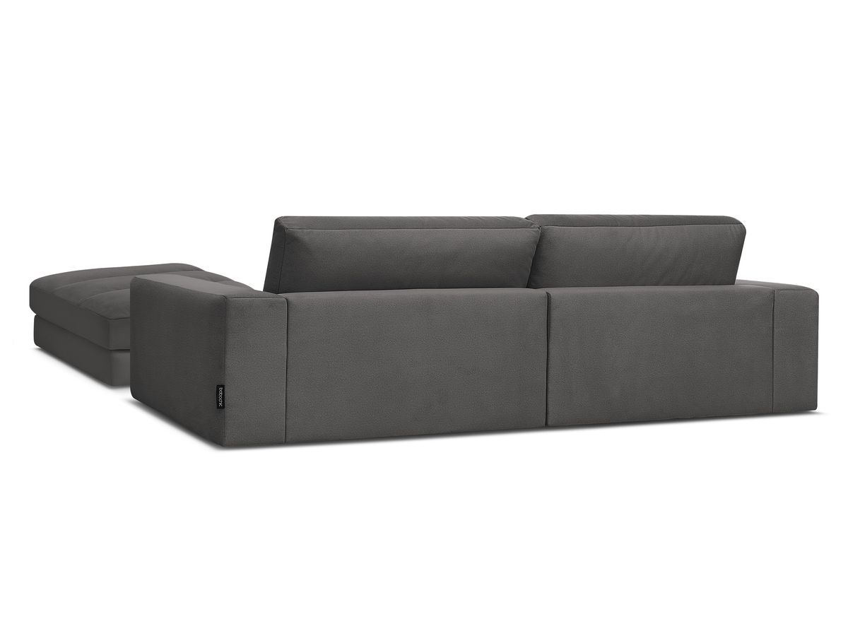 Bobochic Sierra Sofa 4-Sitzer mit Pouf Samt Schwarz
