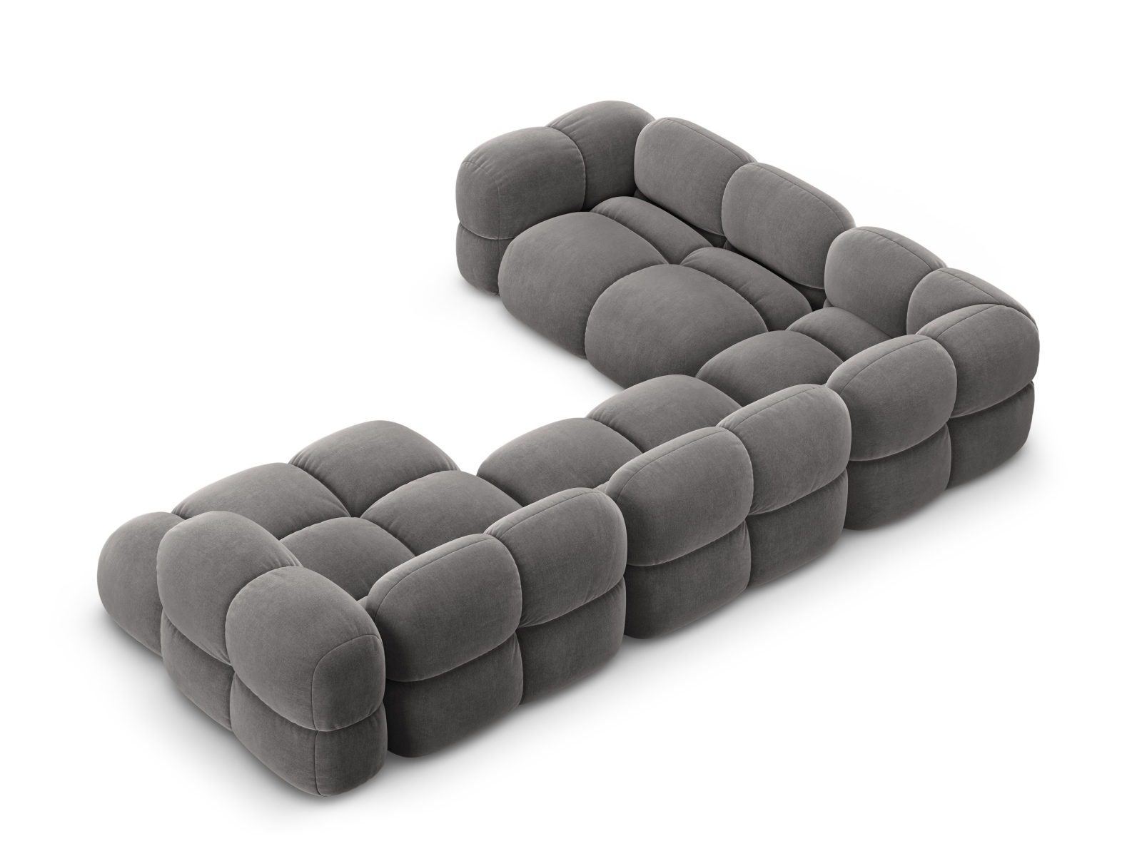 Cosmopolitan Design Panoramasofa Loretto 5-Sitzer Samt Vogue Grau Links