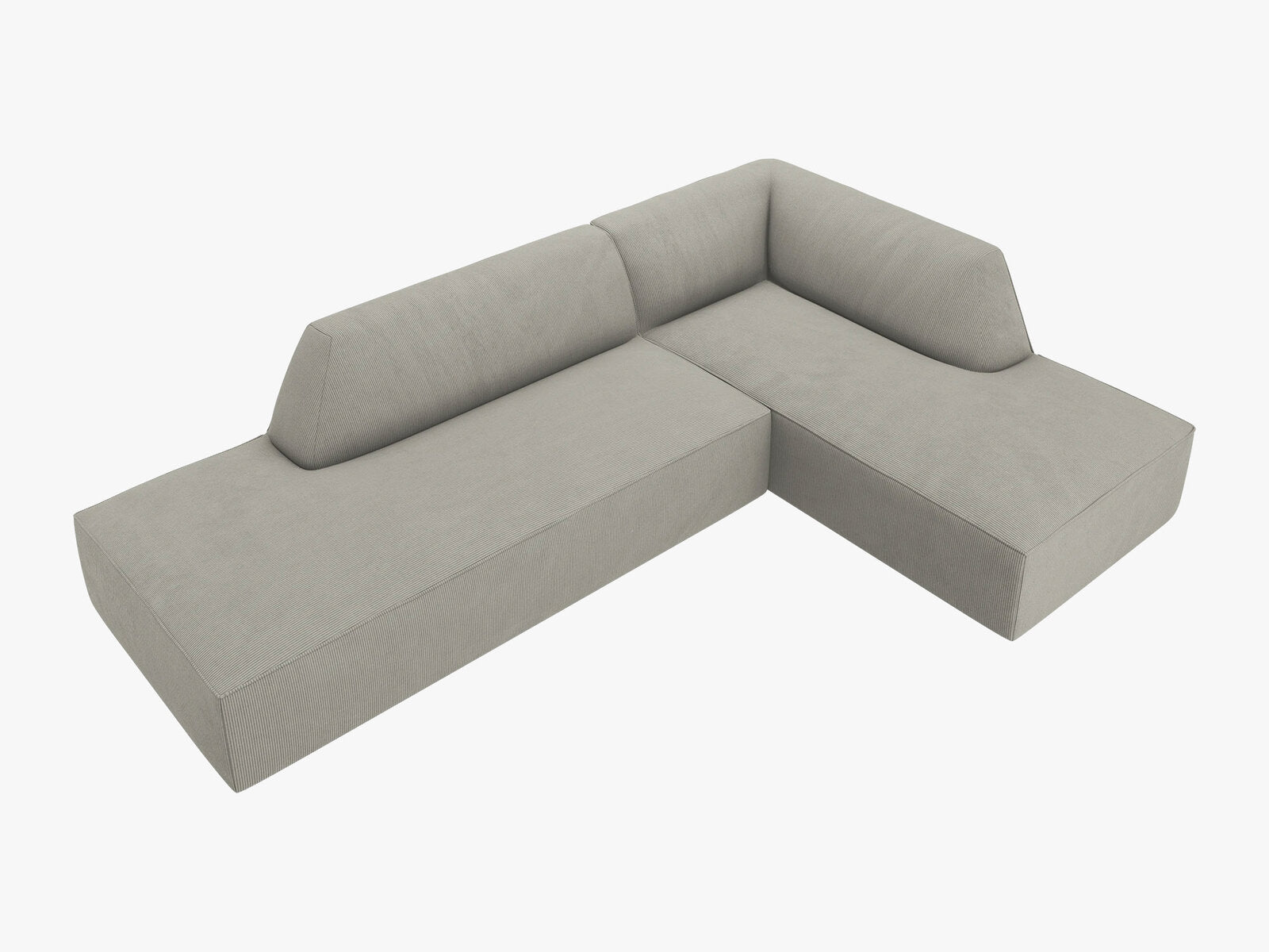 Micadoni Ecksofa Ruby 4-Sitzer Rechts Kord Scala Hellgrau