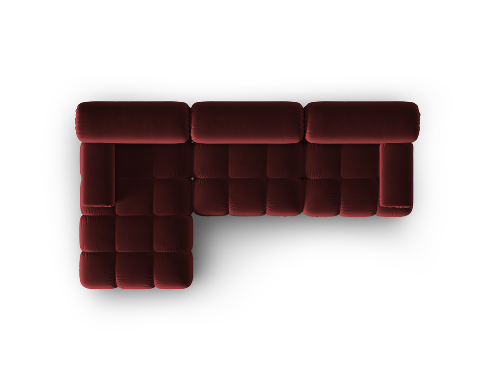 Cosmopolitan Design Modulares Ecksofa Cortina 4-Sitzer Samt Bluvel Rot Links
