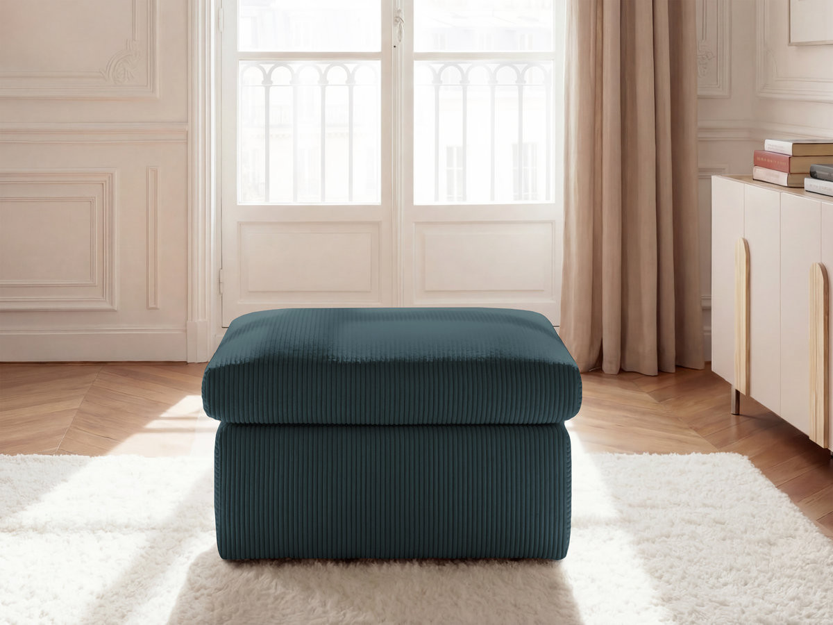 Bobochic Enore Pouf Cordsamt Dunkelblau