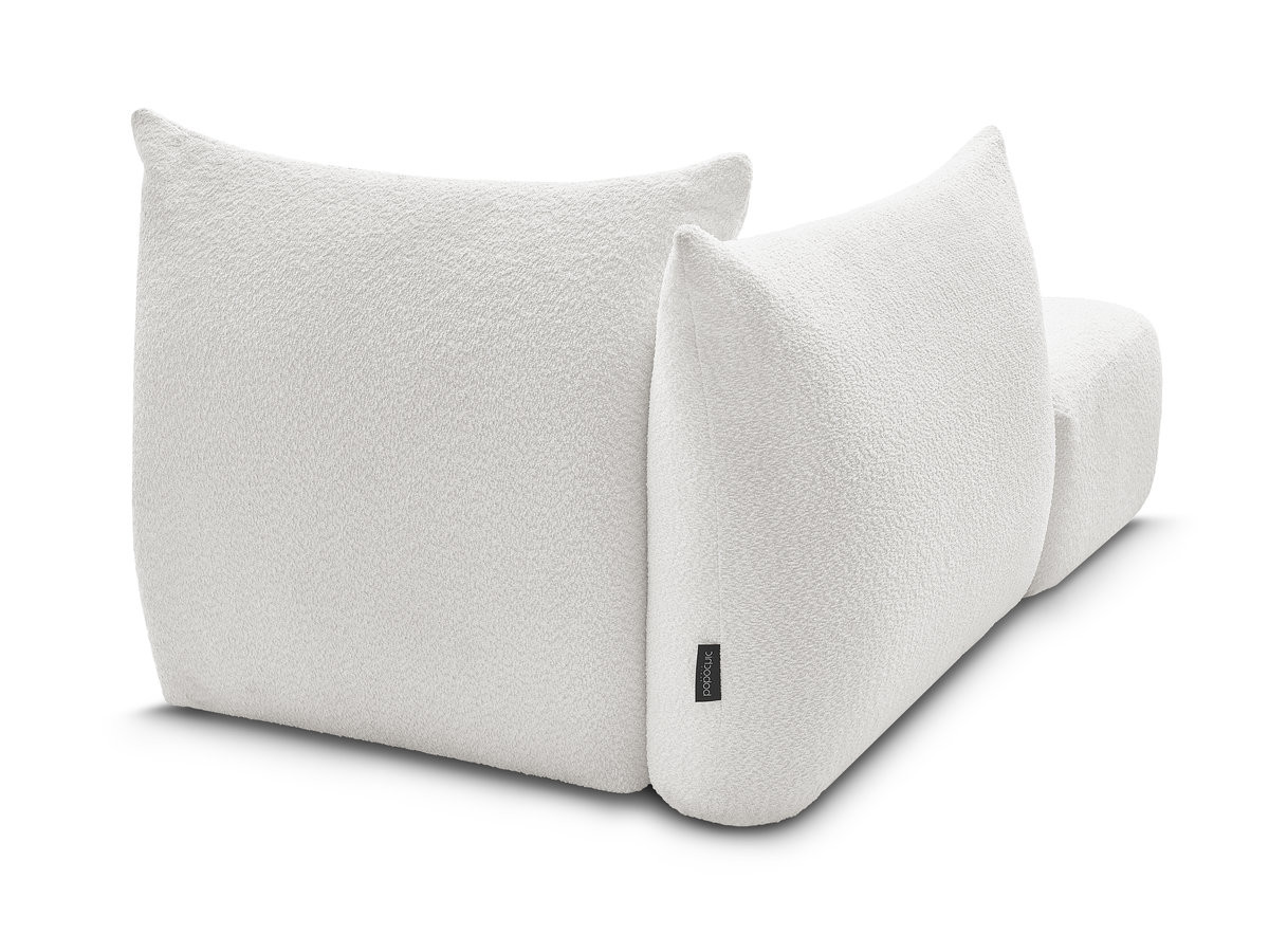 Bobochic Azra Méridienne-Modul Bouclé-Stoff Weiß Ecke links