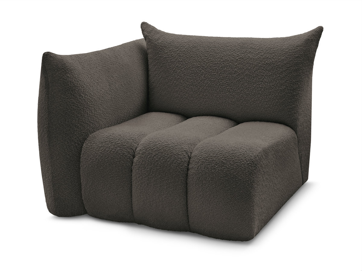 Bobochic Azra Sofamodul 1-Sitzer 117 × 112 cm Bouclé-Stoff Braun Ecke links