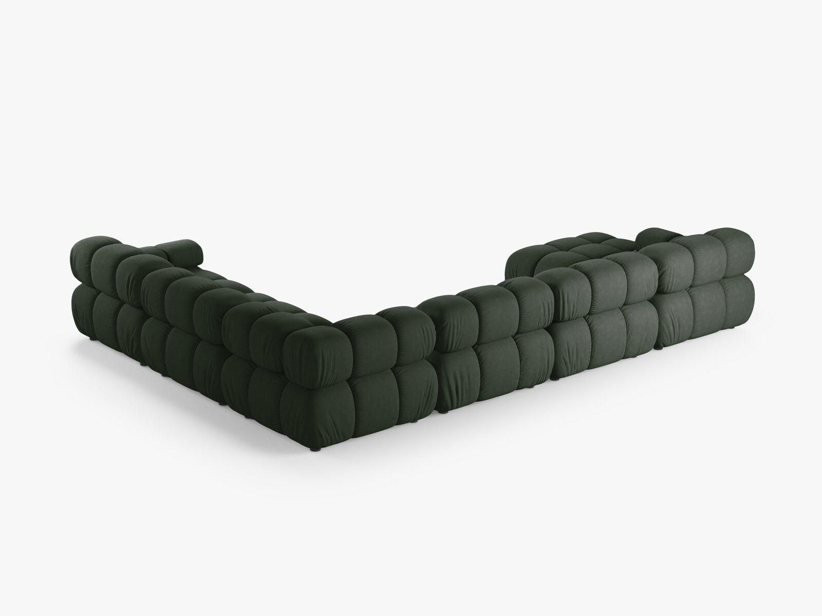 Micadoni Modulares Panorama Ecksofa Bellis 8-Sitzer Rechts Strukturierter Stoff Liberty Moßgrün