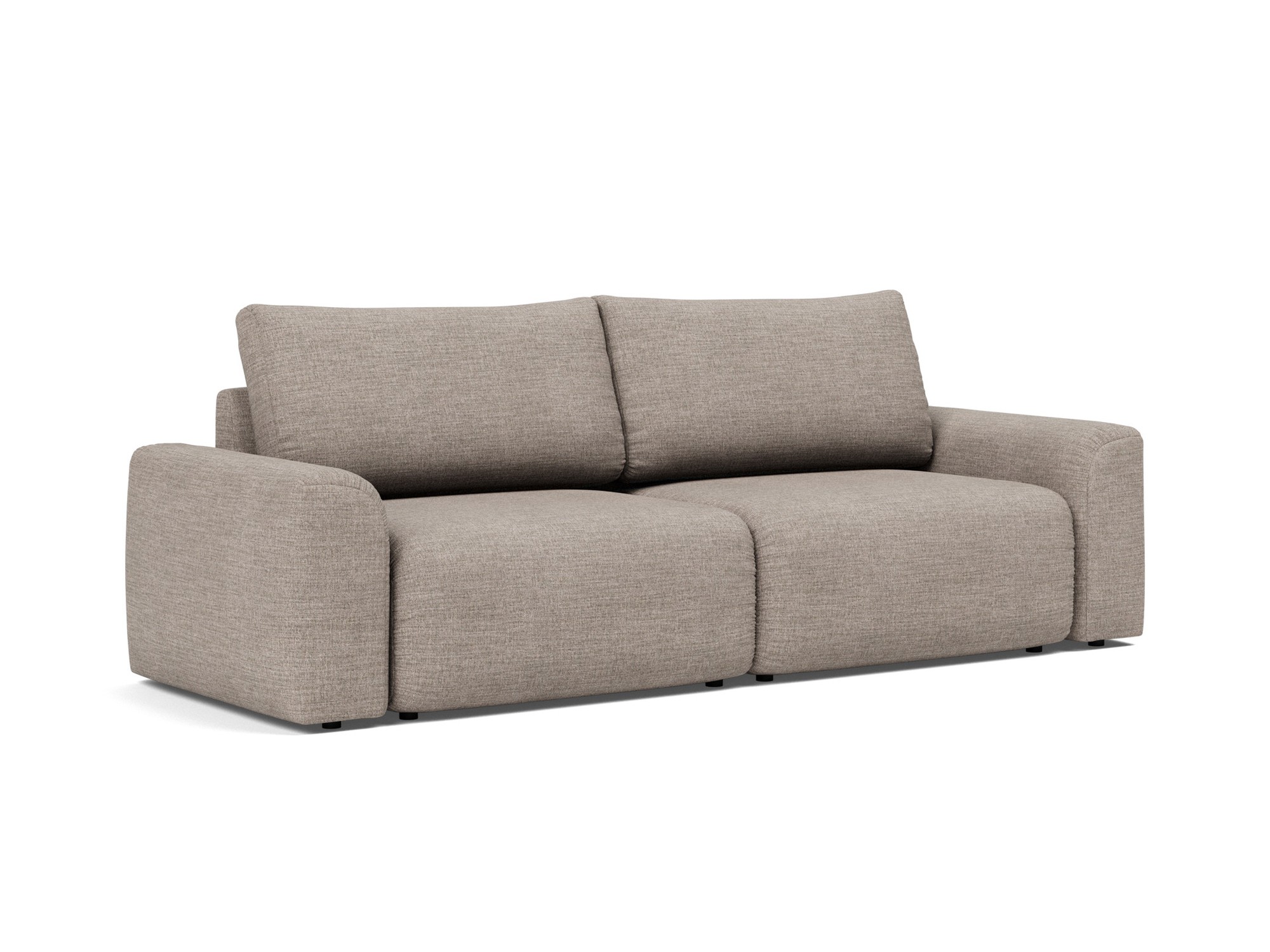 Schlafsofa Norum mit Chunky-Armlehnen Chenille Yuveno 472-Warm-Grey