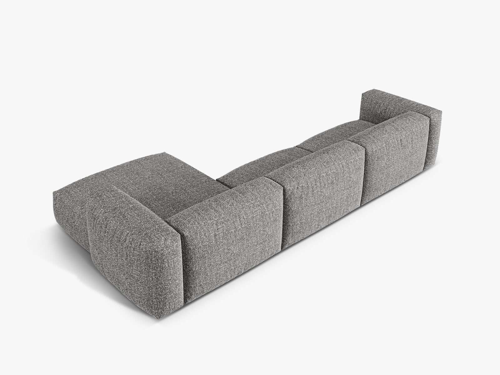 Micadoni Ecksofa Martina 3-Sitzer Rechts Boucle Monet Graphit