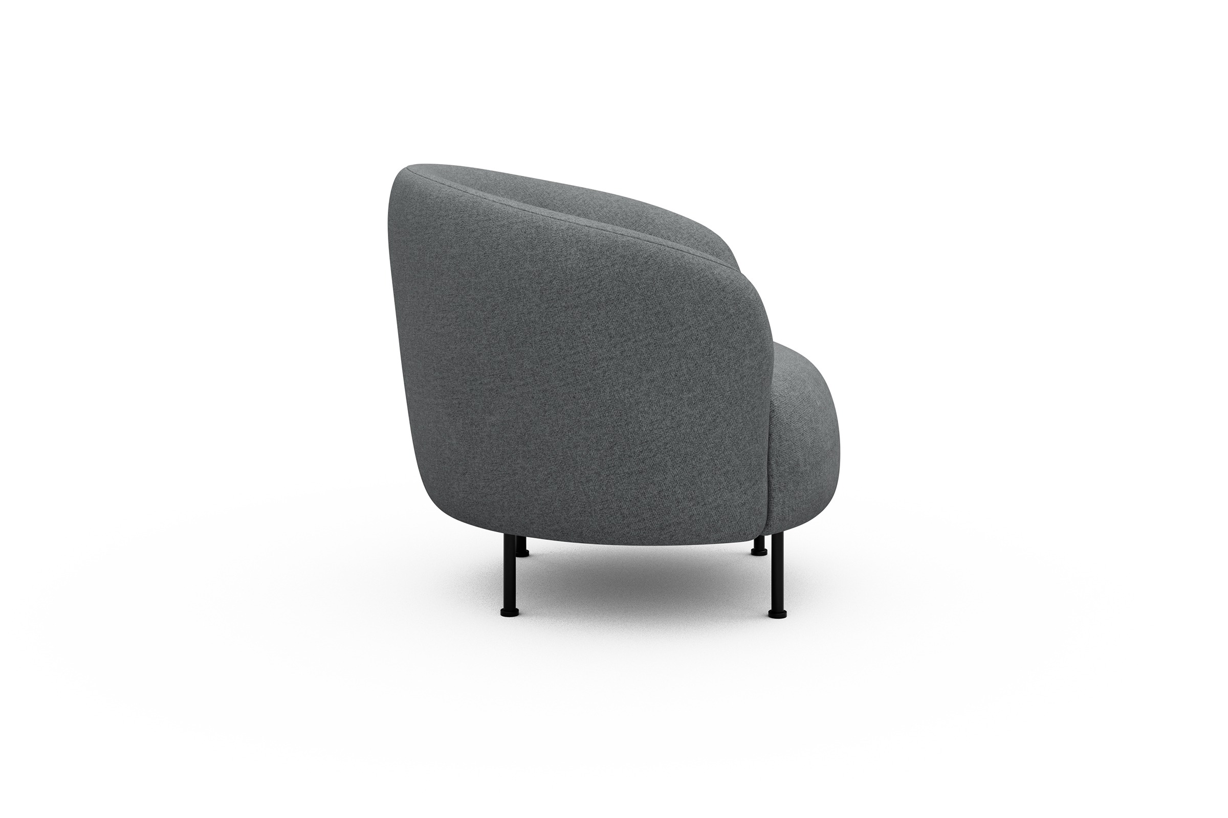 Sessel Ronda Metallbeine Schwarz Casone-Gravel-Grey