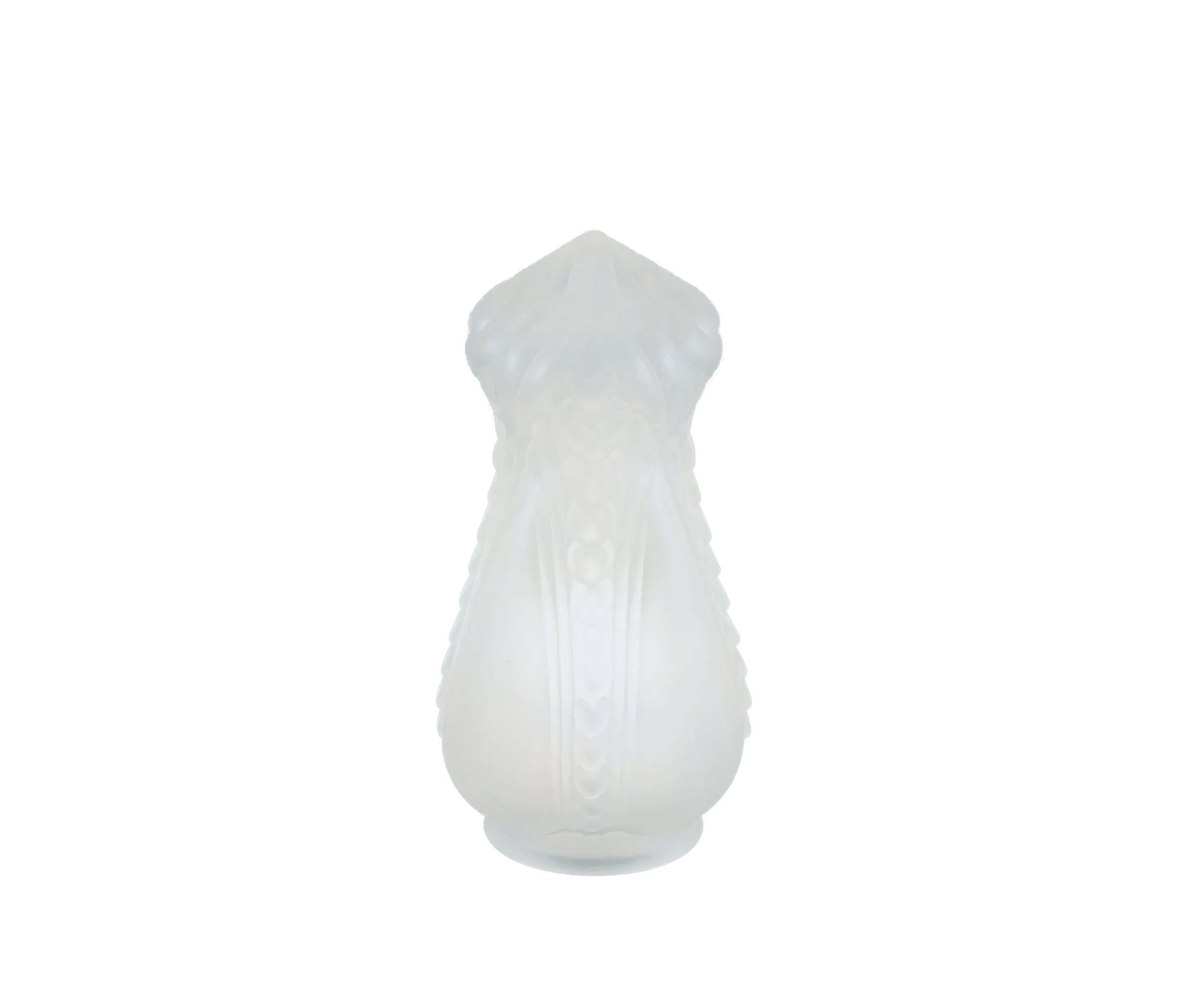 Berliner Messinglampen Glasschirm Nr. 114 Tropfenform, Kristallglas matt