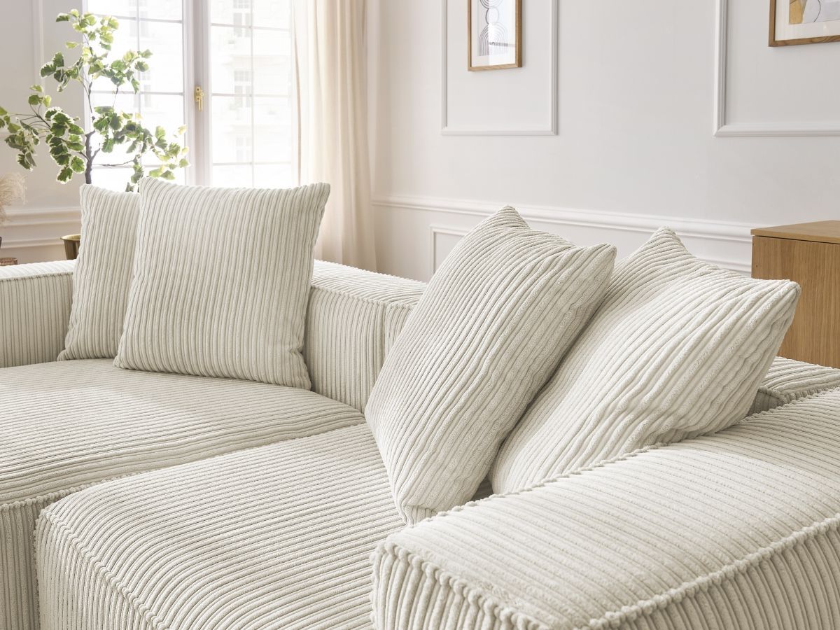 Bobochic Nina Ecksofa Cordsamt Beige Ecke links