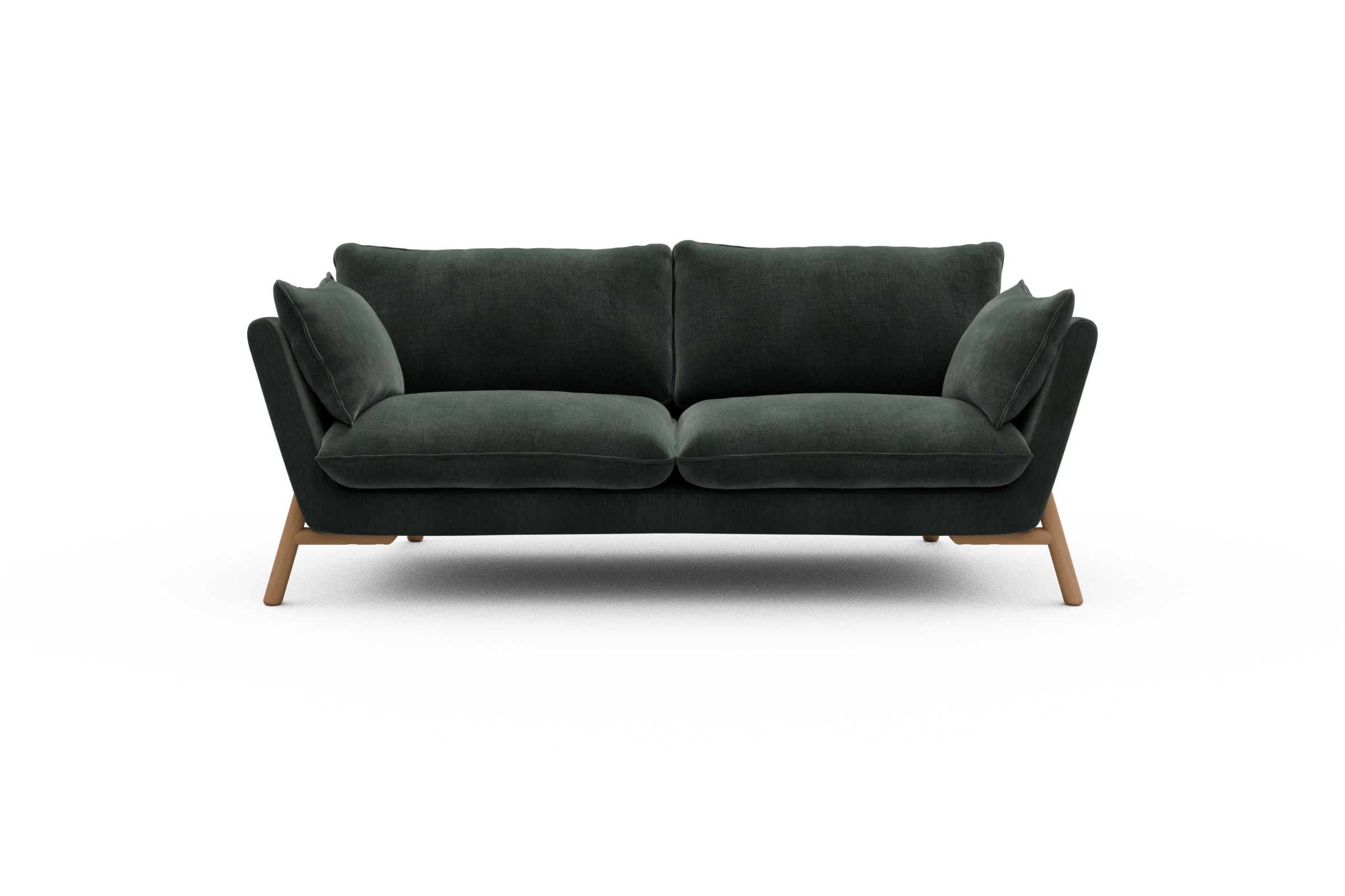 Skandi Home Sofa Emil 2-Sitzer Beinfarbe Eiche Natur Smooth-Laurel-Green moebelfaktor