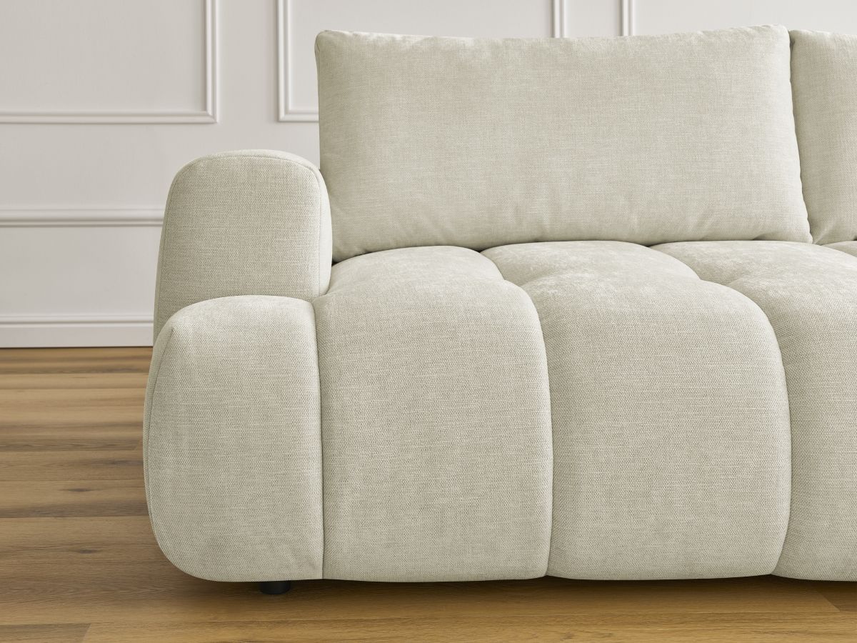 Bobochic Fuji Schlafsofa 3-Sitzer mit Bettkasten Stoff Beige