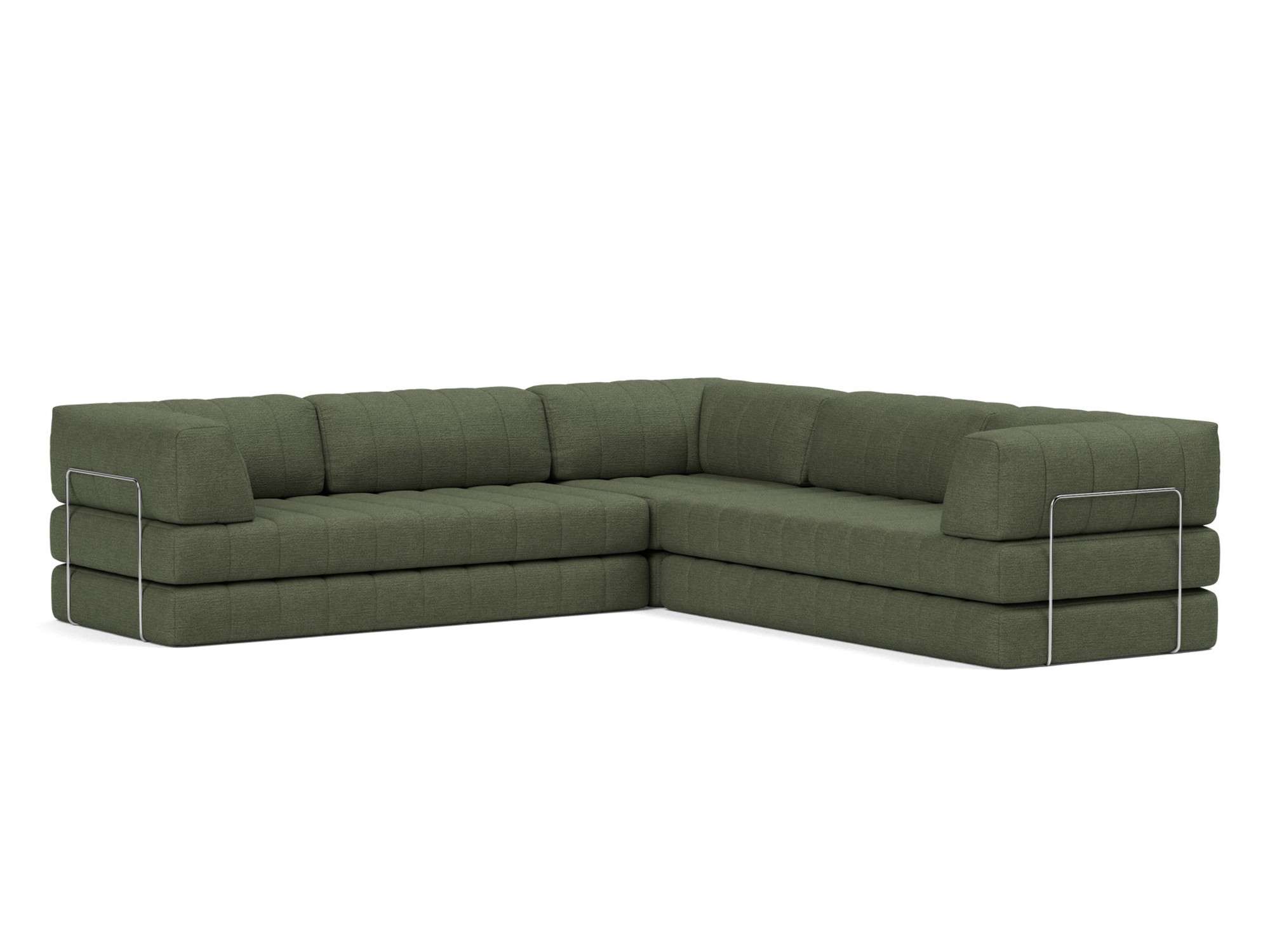 Eck-Schlafsofa CozyPad mit Armlehnen Strukturierter Stoff Taura 353-Forest