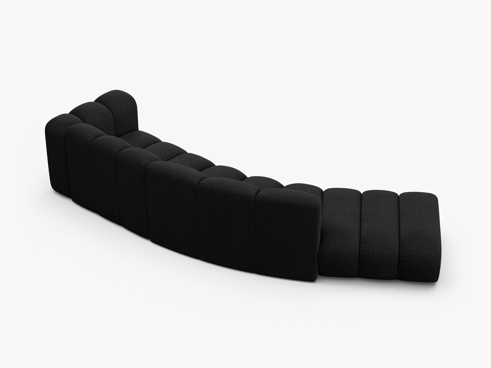 Micadoni Modulares Sofa Lupine 5-Sitzer Links Boucle Baloo Schwarz