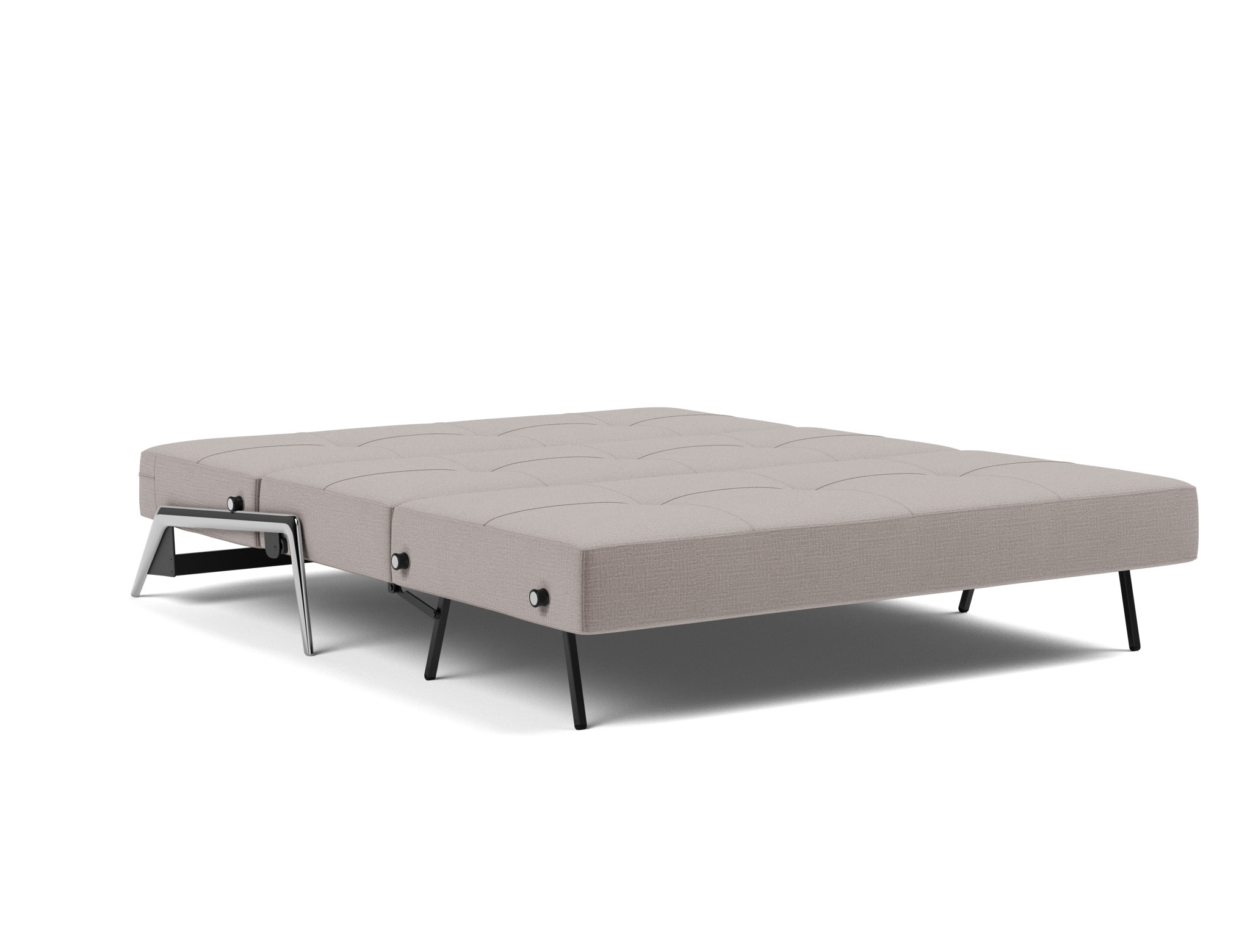 Schlafsofa Cubed 160 Chenille Esina 418-Truffle Beine Aluminium