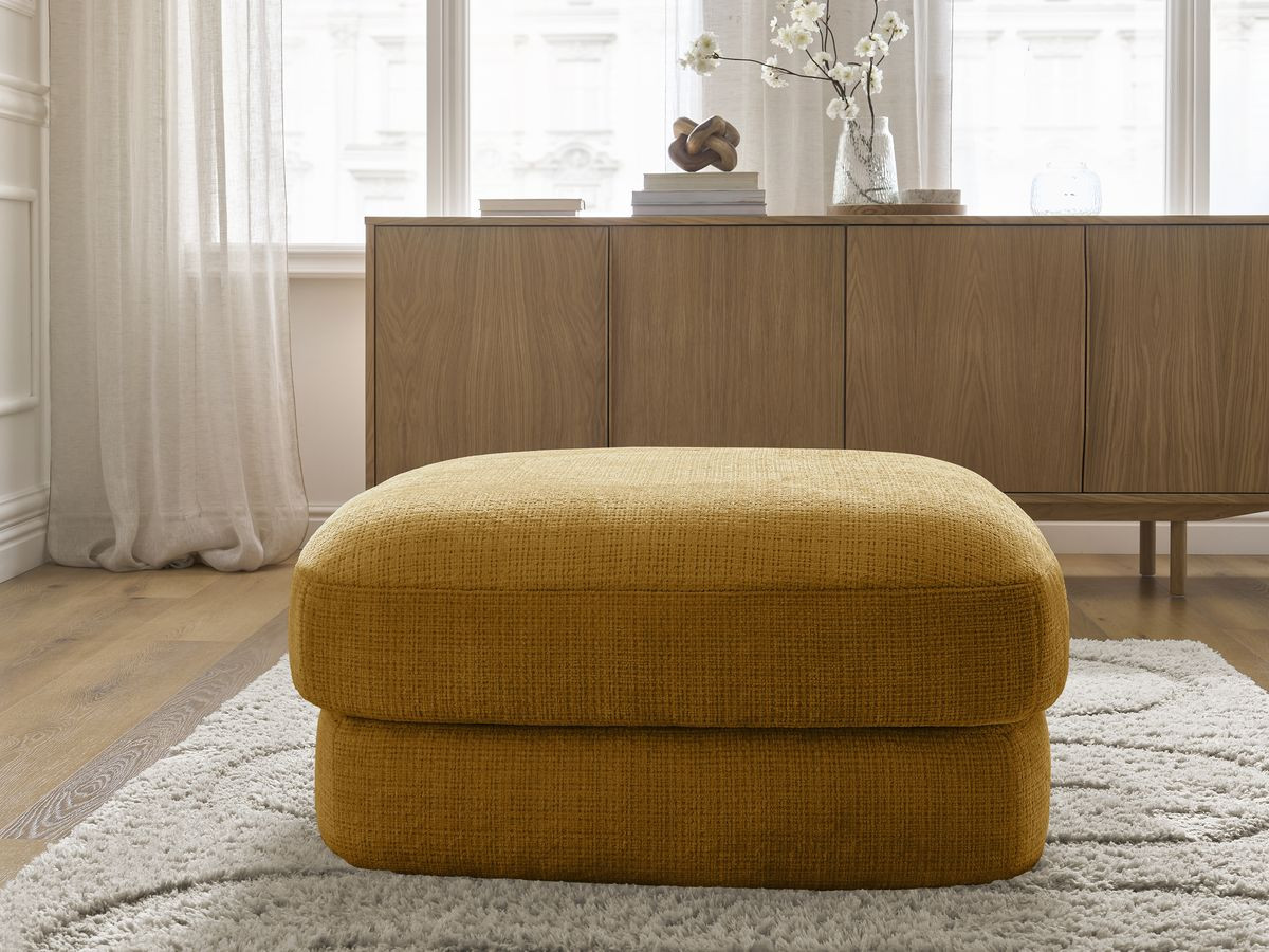 Bobochic Leonore Pouf Strukturstoff Gelb