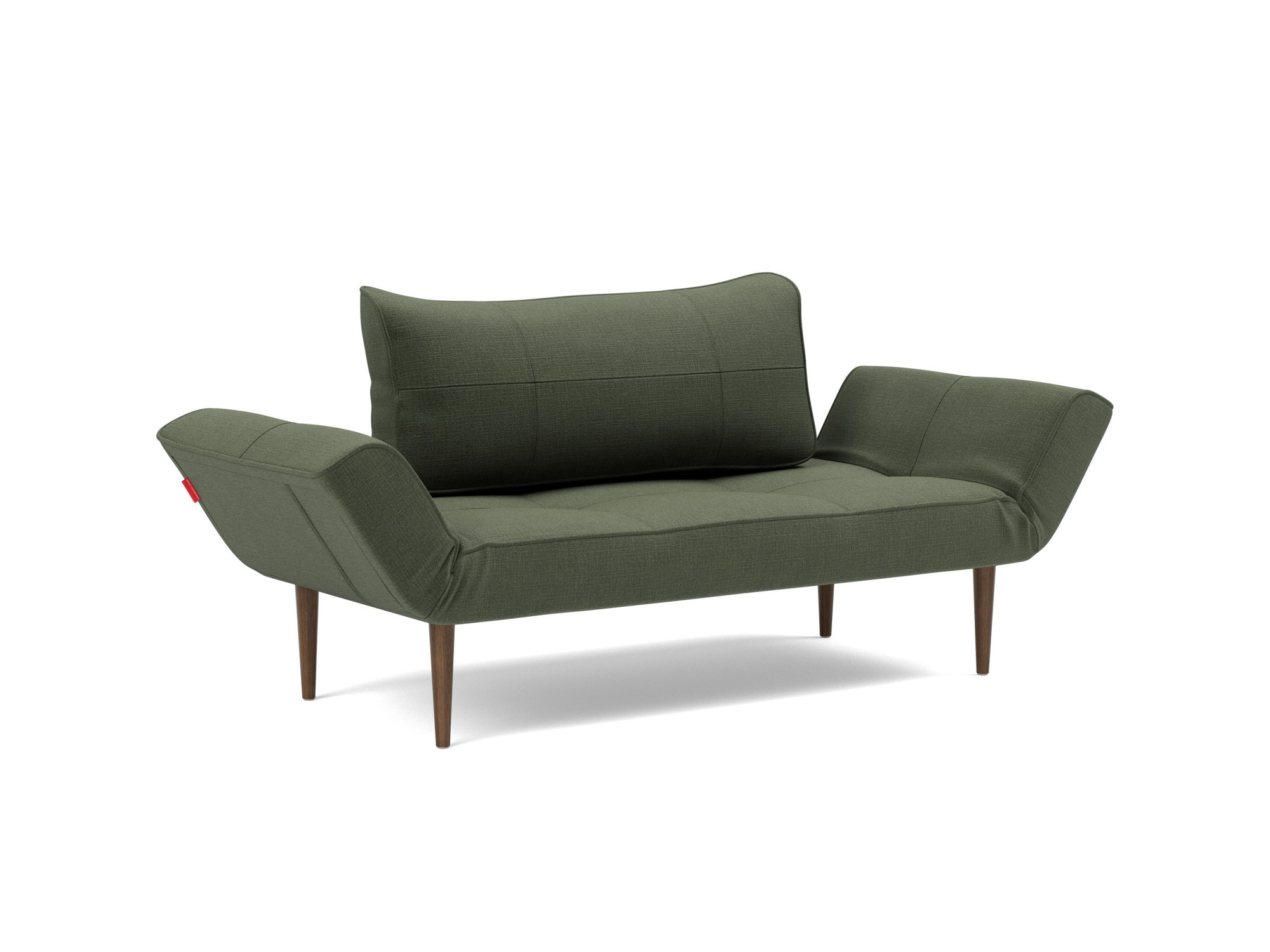 Tagesbett Zeal Chenille Esina 413-Olive-Green Beine Styletto Eiche dunkel