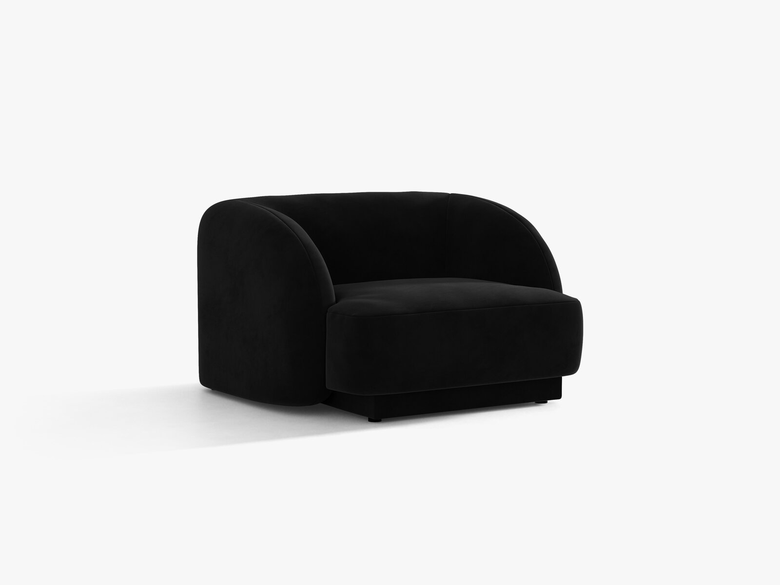 Micadoni Sessel Miley 1-Sitzer Samt Bluvel Schwarz