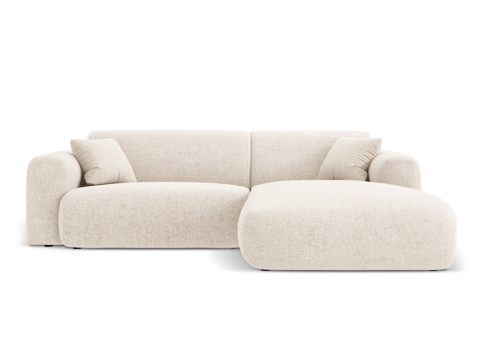 Cosmopolitan Design Ecksofa Nolio 4-Sitzer kleine Version Chenille Haga Helles Beige Rechts