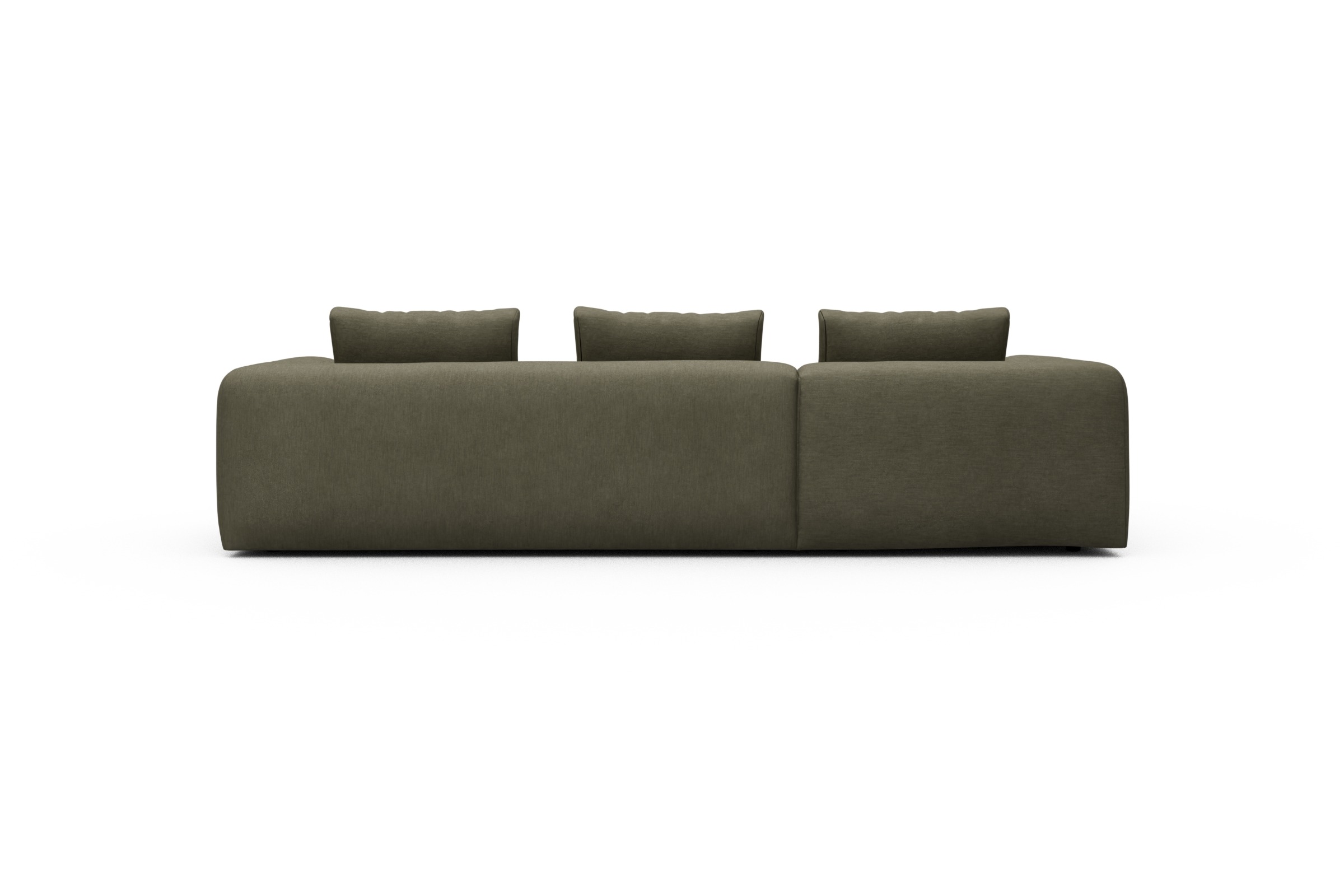 Ecksofa Fred Chaiselongue links mit 2,5-Sitzer Vivus-Dusty-Olive