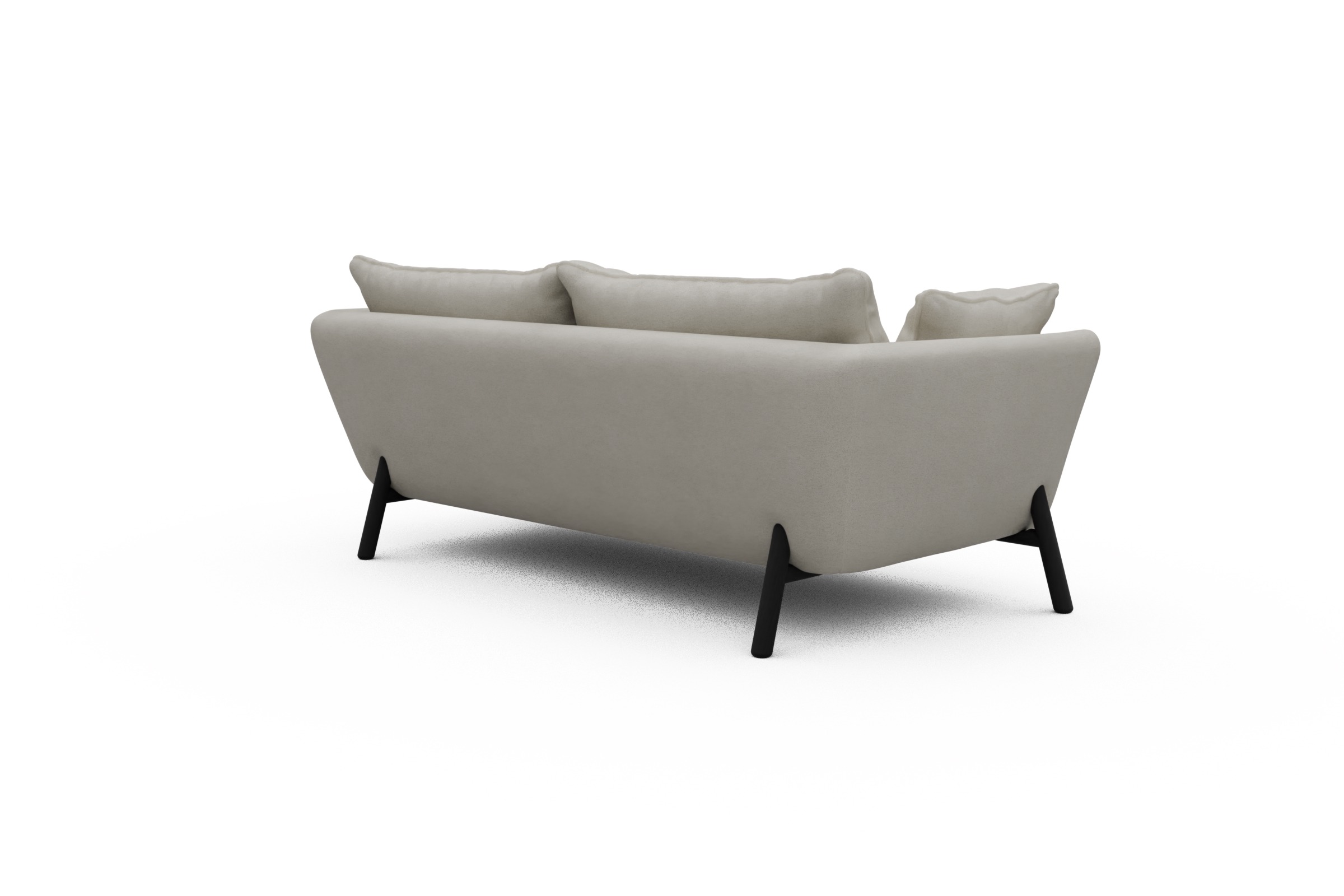 Sofa Emil PREMIUM 2-Sitzer Beinfarbe Eiche Schwarz Denari-Clean-Beige