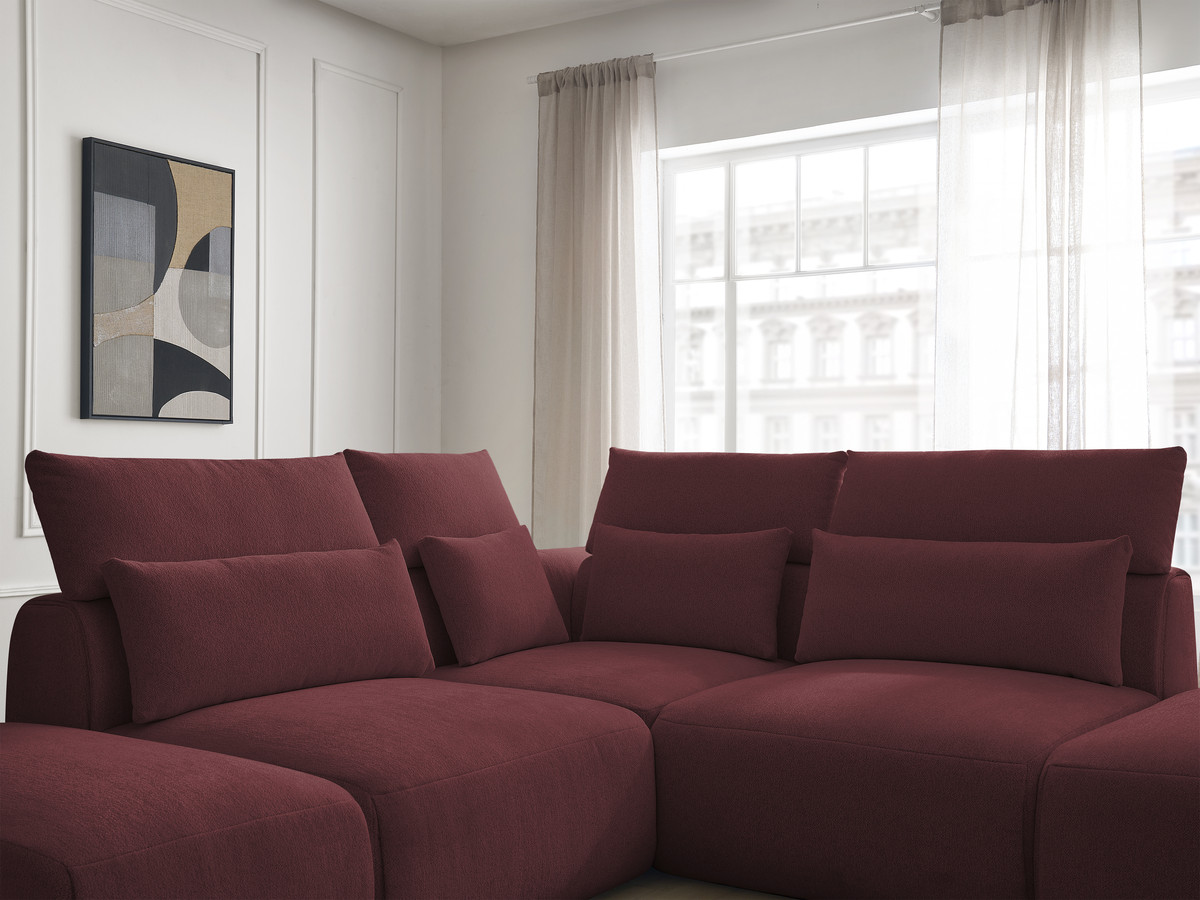 Bobochic Jana Ecksofa Melange-Stoff Rot